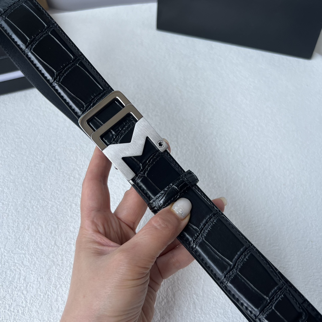 万宝龙新款进口小牛皮手感细腻柔软纯钢自动精品钢扣