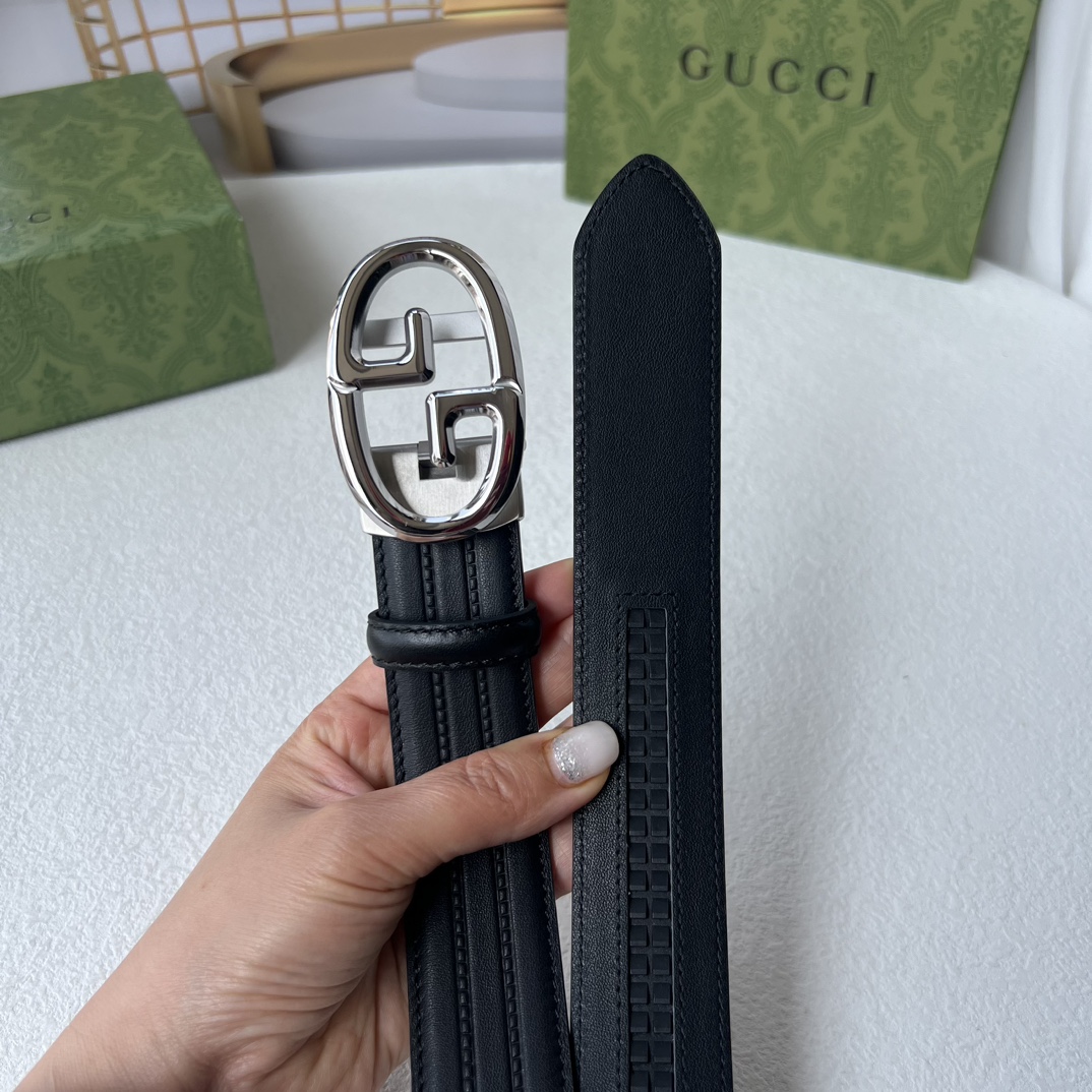 古奇新款进口小牛皮手感细腻柔软搭配纯钢自动精品钢扣