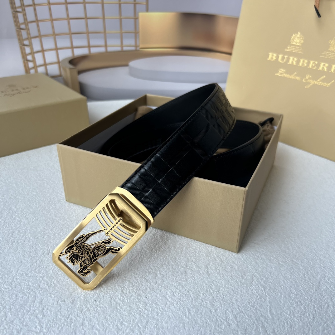 巴宝莉新款进口小牛皮手感细腻柔软搭配纯钢自动精品钢扣
