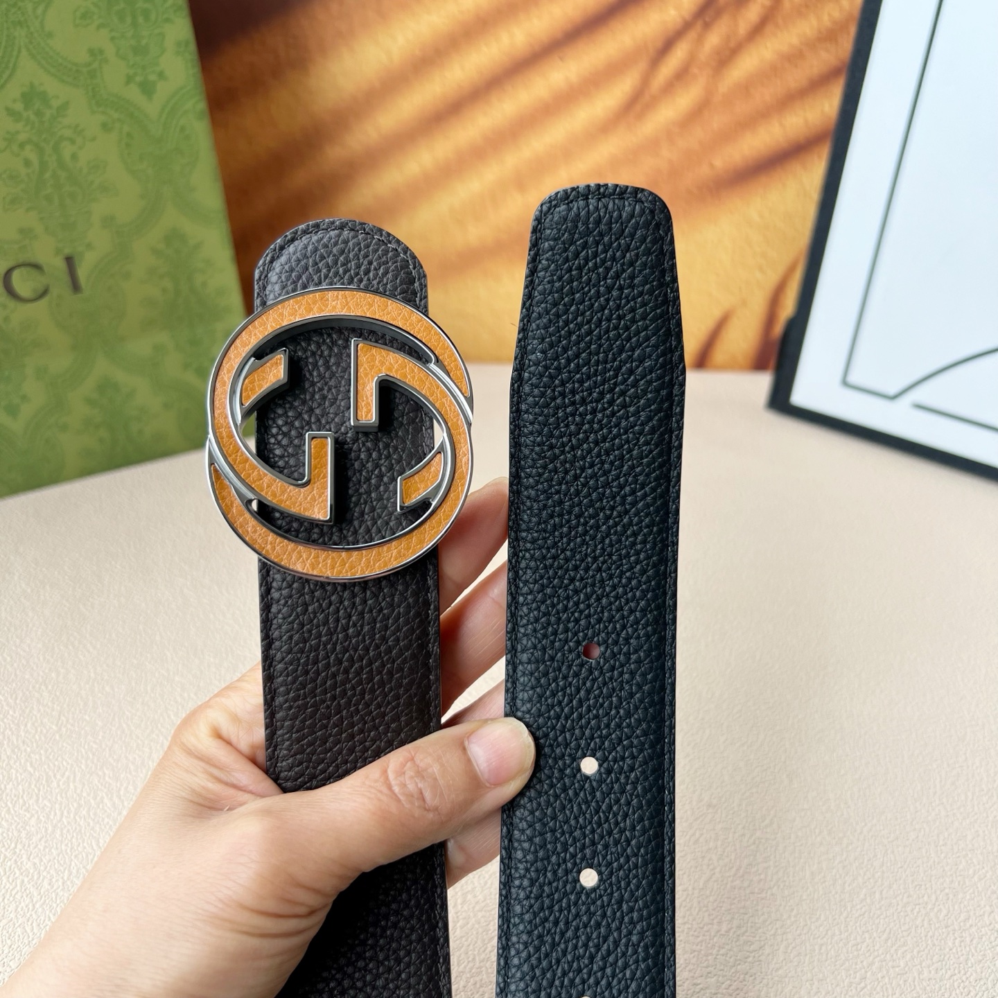 Gucci 4.0cm宽 顶级原单男士腰带