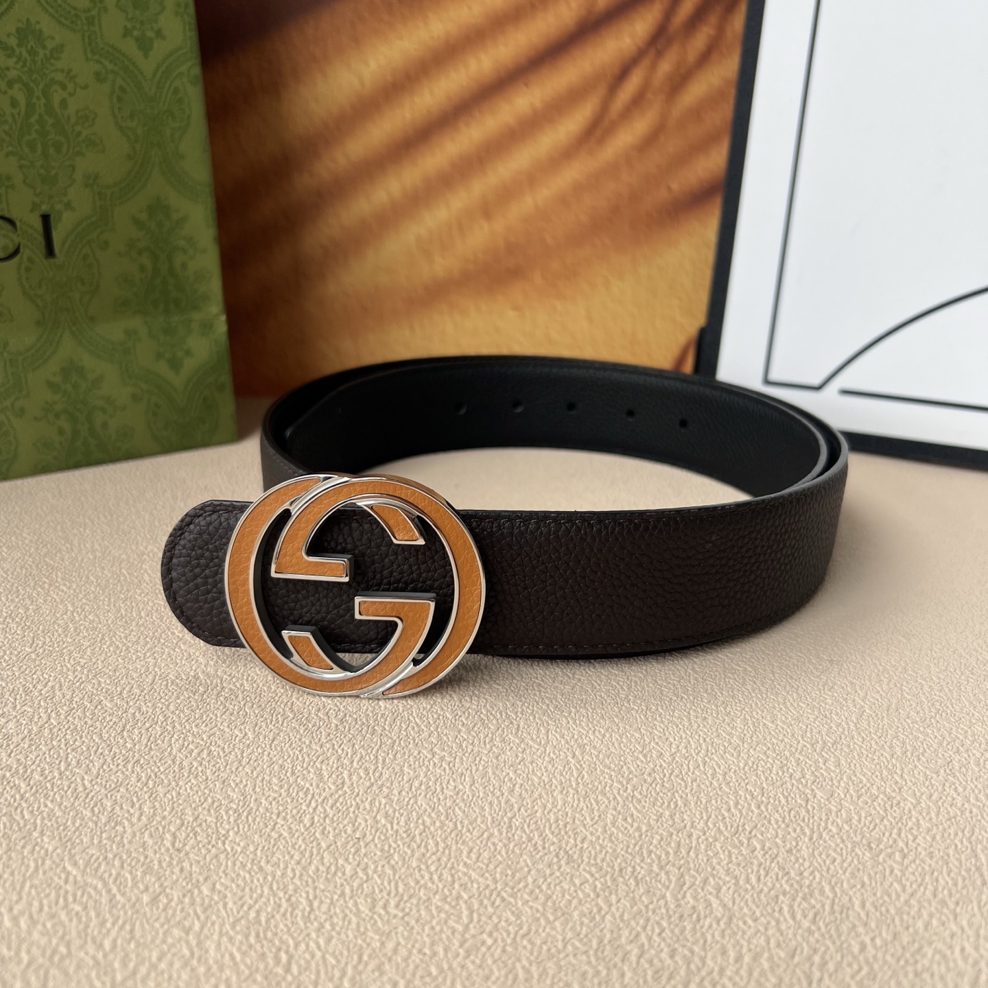Gucci 4.0cm宽 顶级原单男士腰带