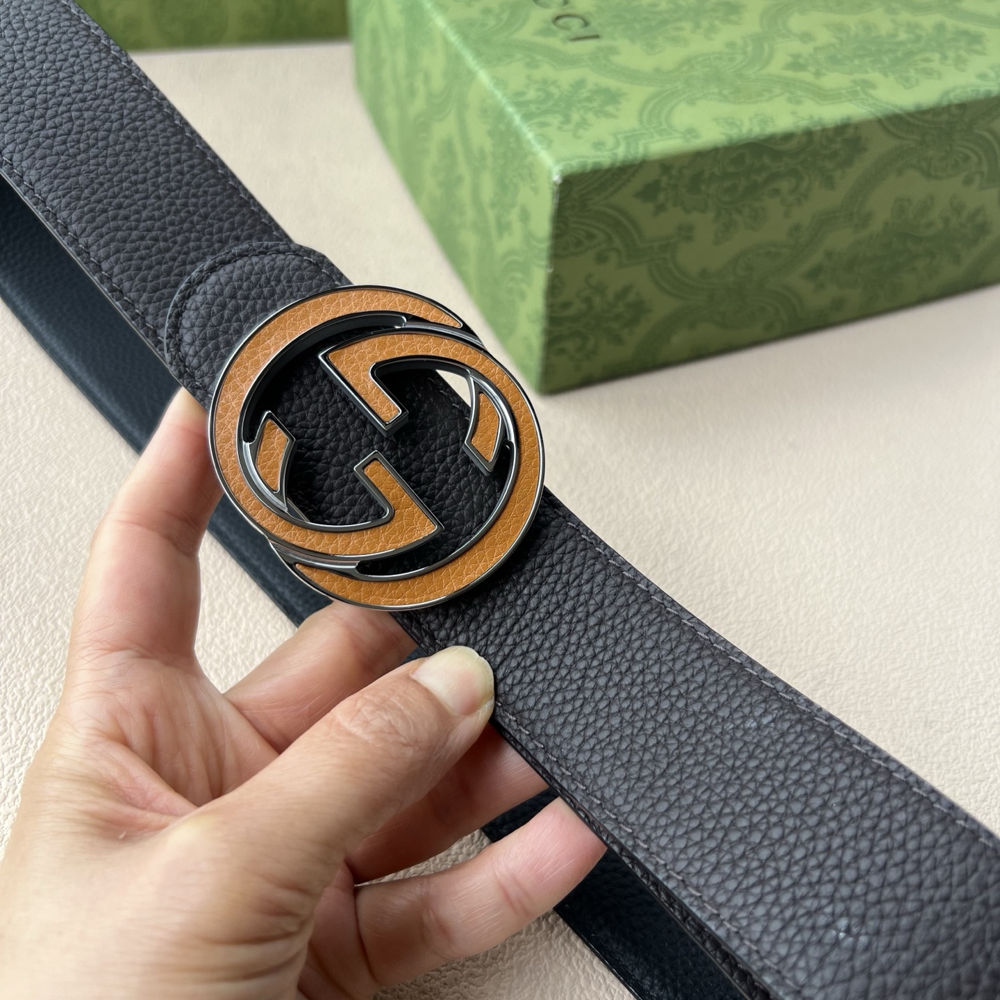 Gucci 4.0cm宽 顶级原单男士腰带