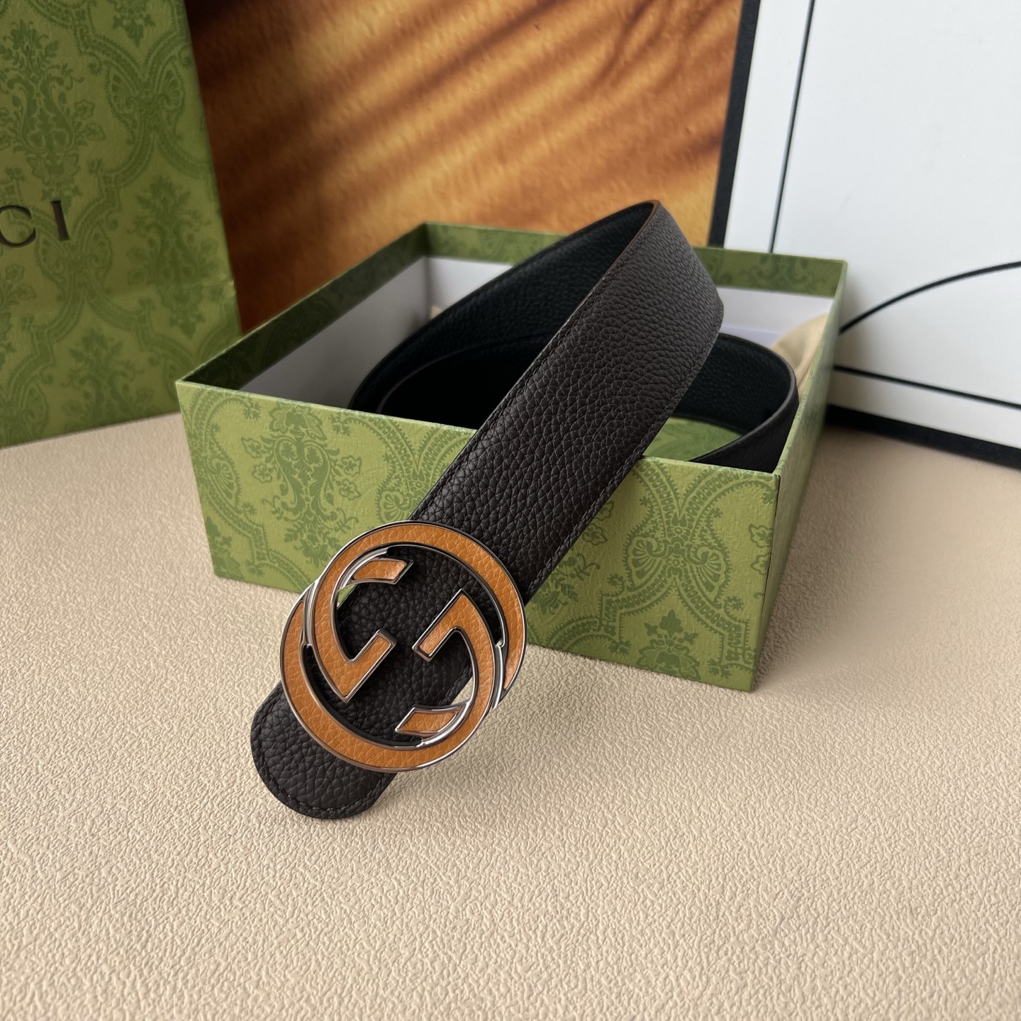 Gucci 4.0cm宽 顶级原单男士腰带