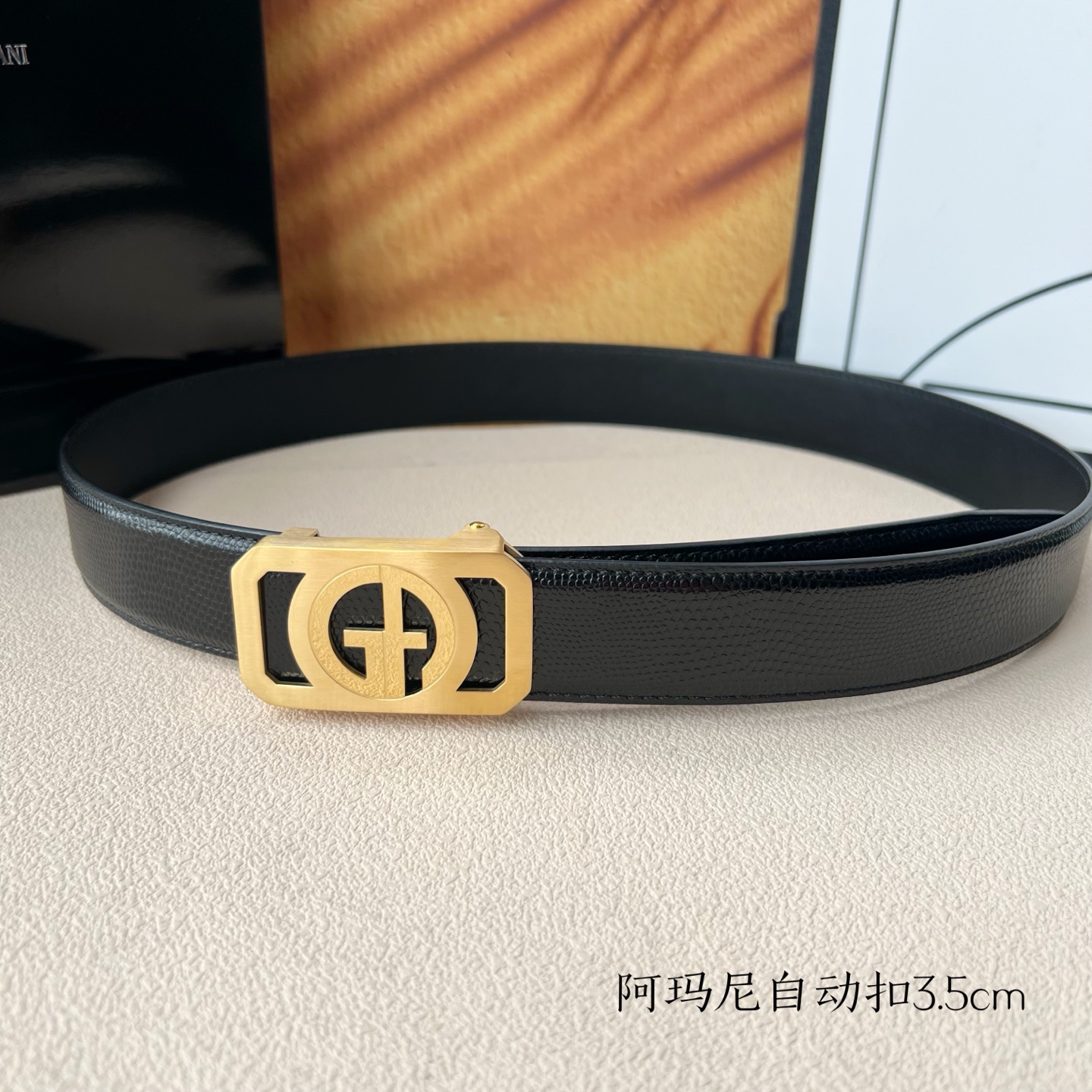 “Amani Men’s Automatic Belt: New Purchase of Calves, Pure Steel, 3.5cm Width” - 图片 7