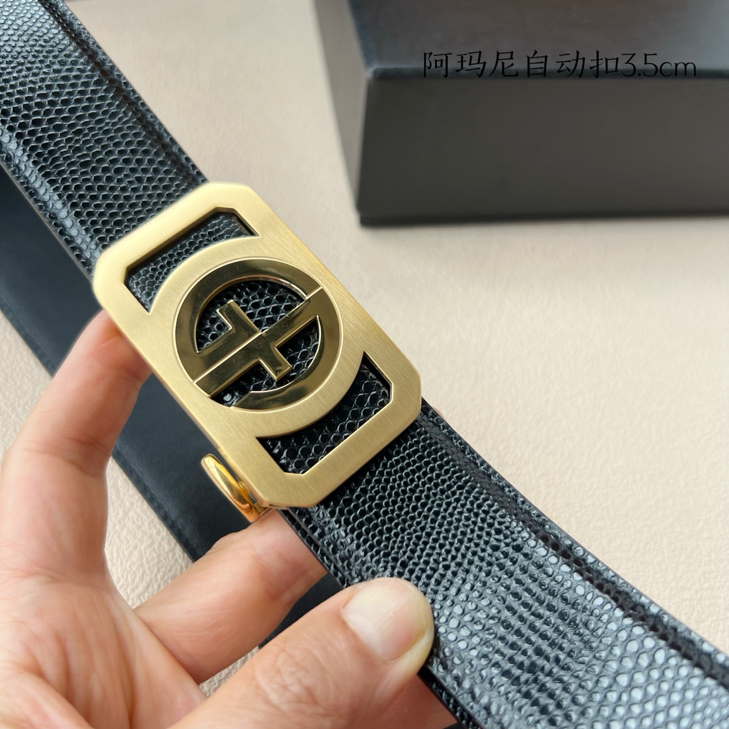 “Amani Men’s Automatic Belt: New Purchase of Calves, Pure Steel, 3.5cm Width” - 图片 6