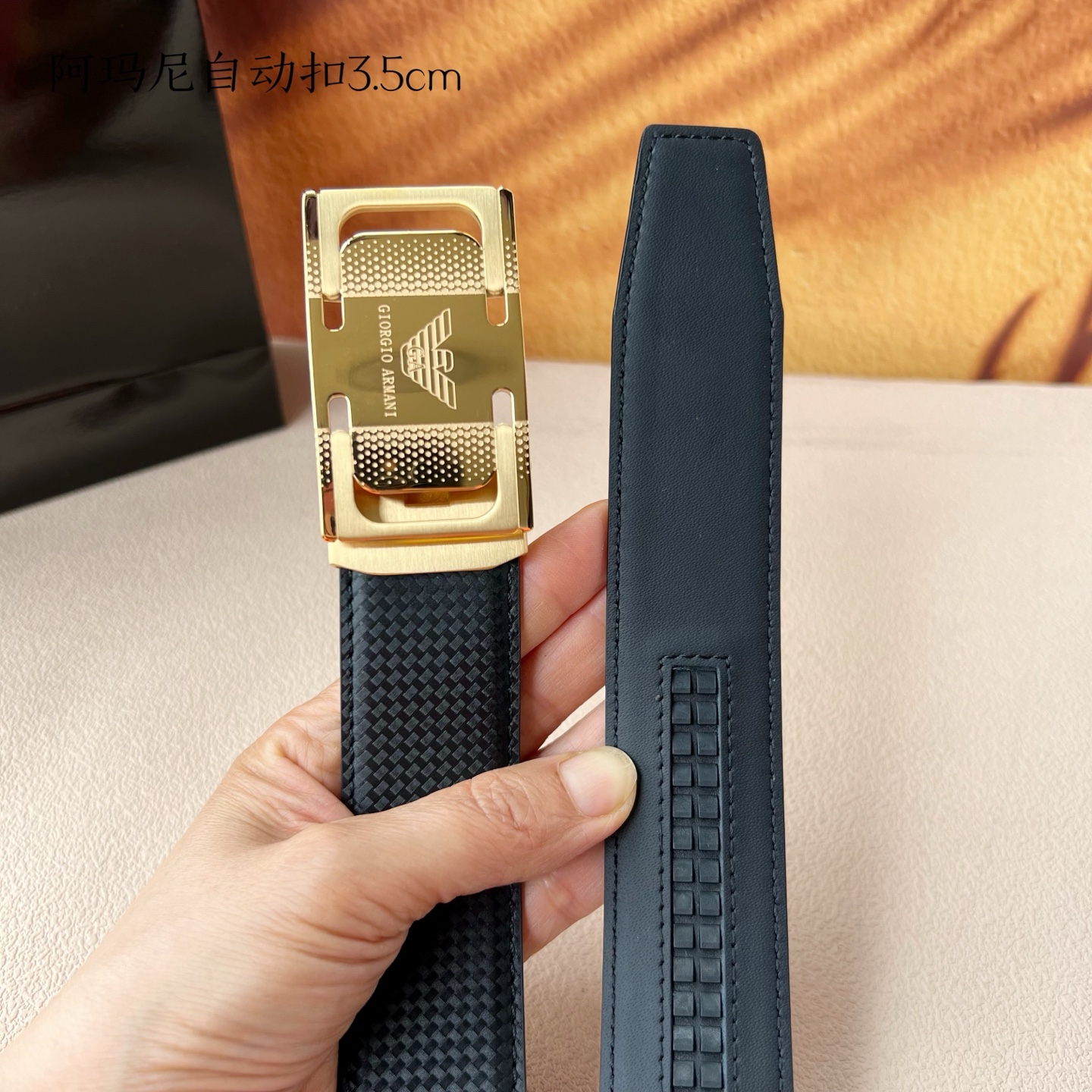 Steel Automatic Belt “Amani Men’s” with 3.5 cm Width – New Grade “AM” Calves Purchases - 图片 3