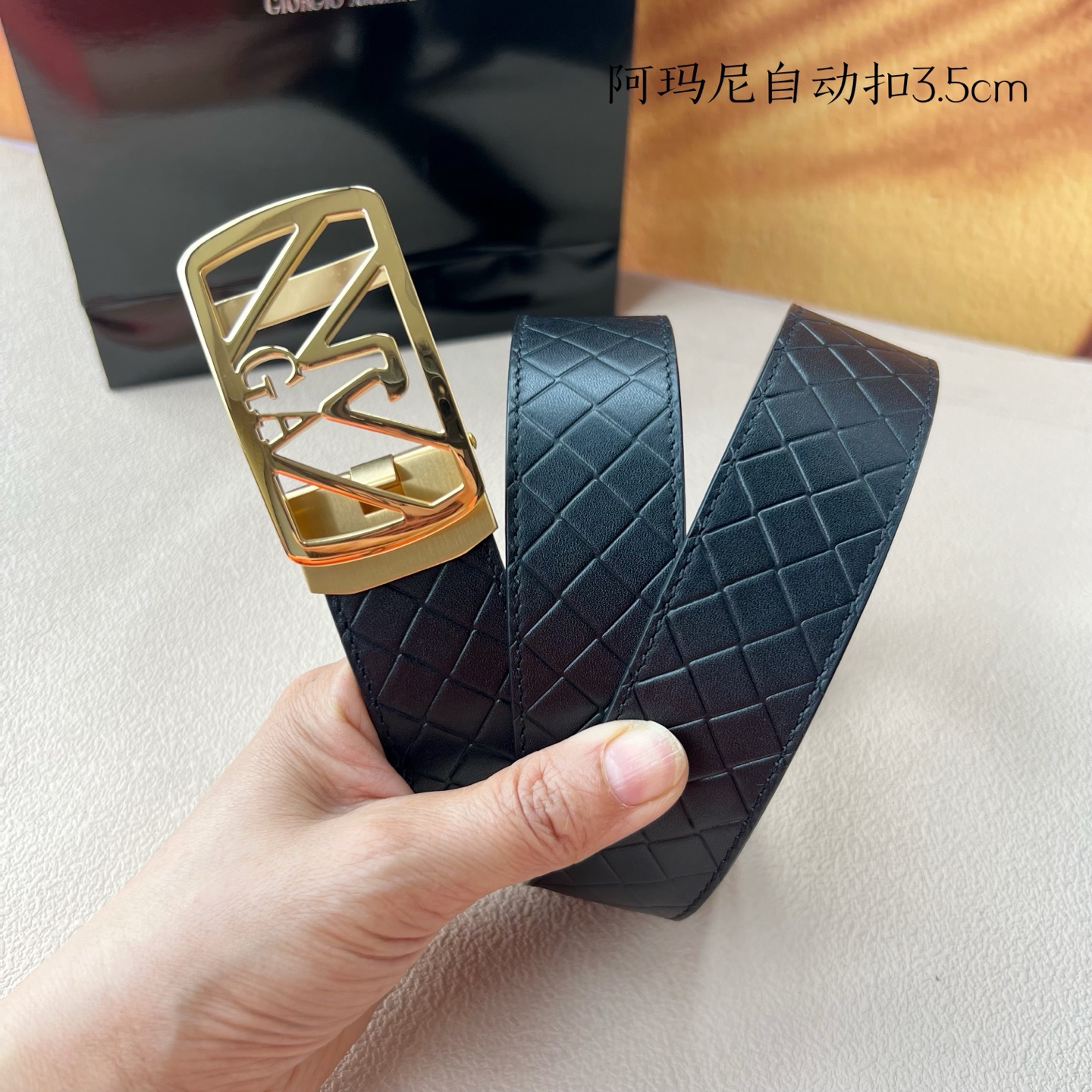 Steel Automatic Belt for Men: Grade Amani Calves Purchase, 3.5cm Width - 图片 4