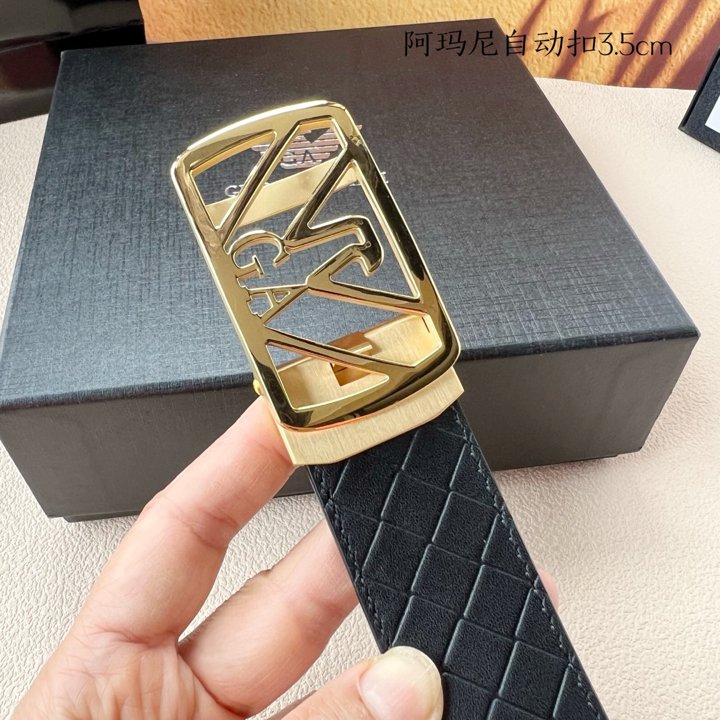 Steel Automatic Belt for Men: Grade Amani Calves Purchase, 3.5cm Width