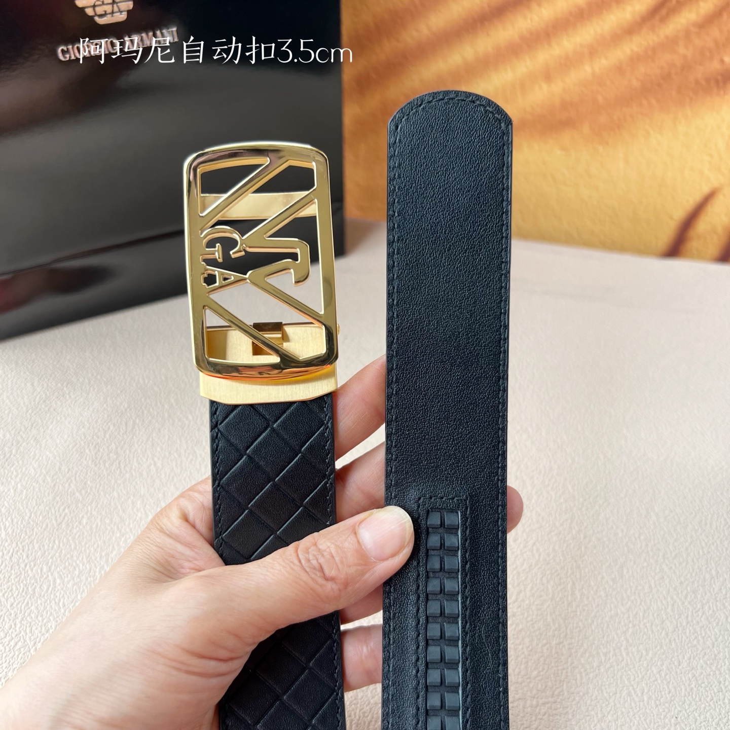 Steel Automatic Belt for Men: Grade Amani Calves Purchase, 3.5cm Width - 图片 3