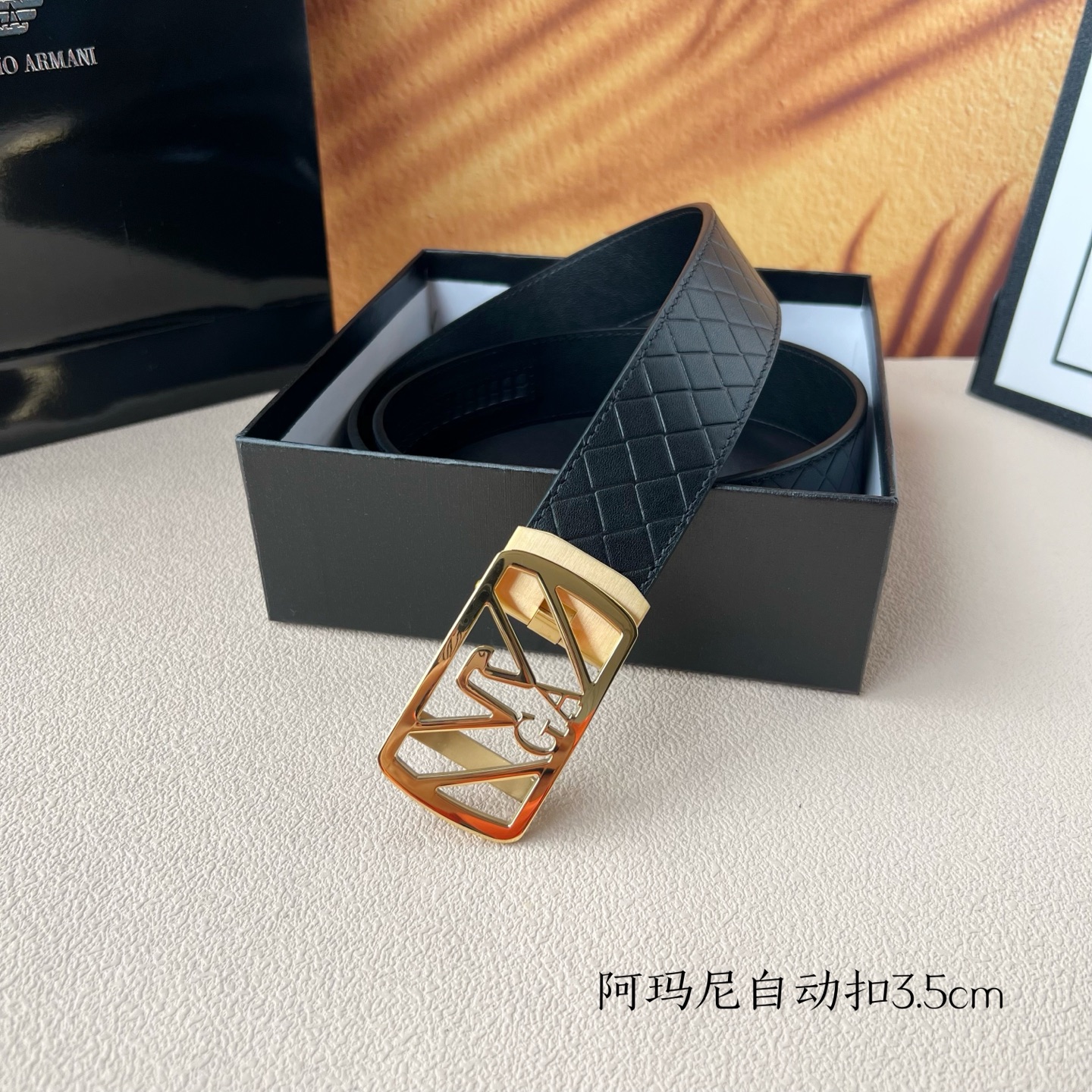 Steel Automatic Belt for Men: Grade Amani Calves Purchase, 3.5cm Width - 图片 8