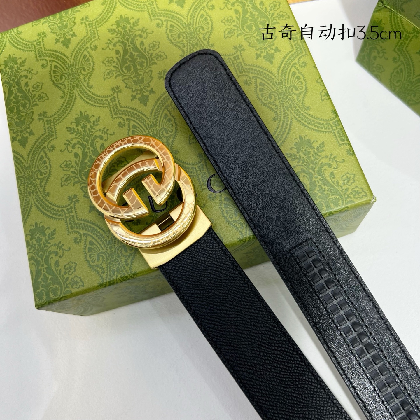 p175 代购正品级🚀品牌：【古奇男士自动腰带】新款进口小牛皮，手感细腻柔软。搭配纯钢自动精品钢扣，宽度：3.5cm