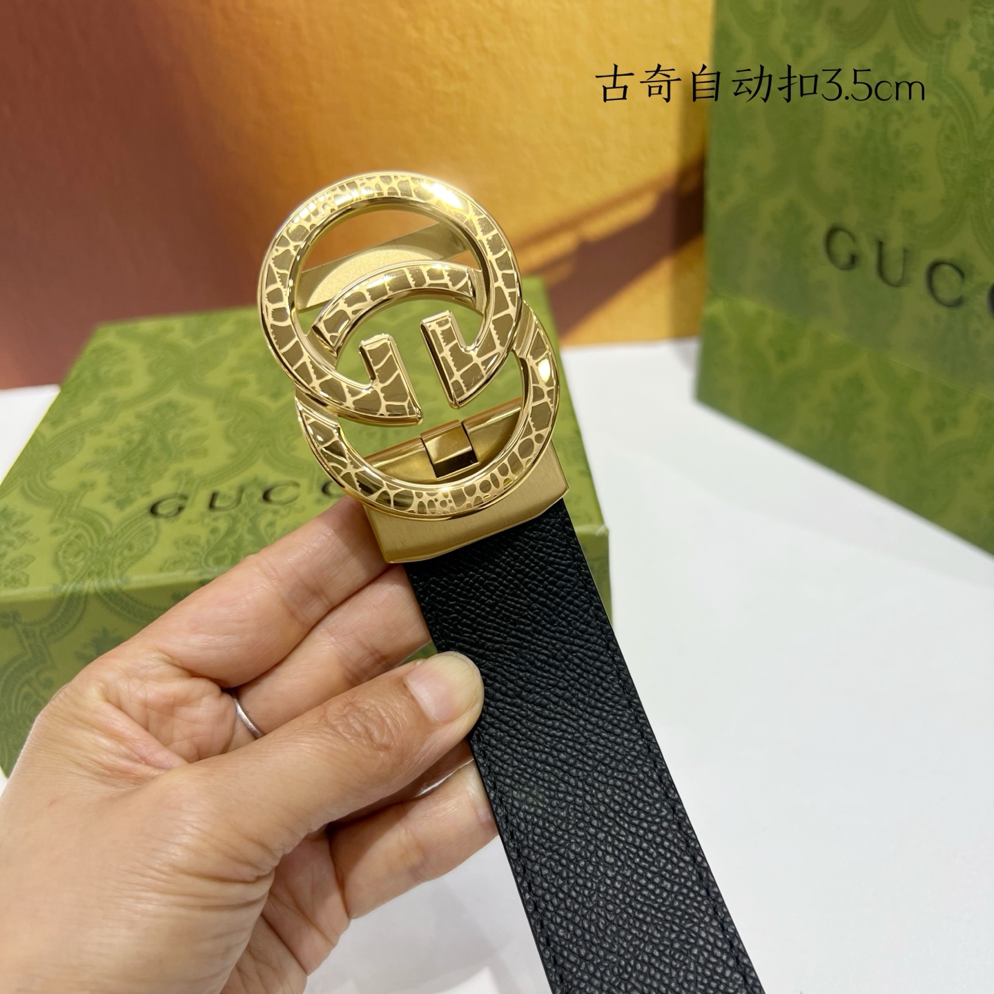 p175 代购正品级🚀品牌：【古奇男士自动腰带】新款进口小牛皮，手感细腻柔软。搭配纯钢自动精品钢扣，宽度：3.5cm