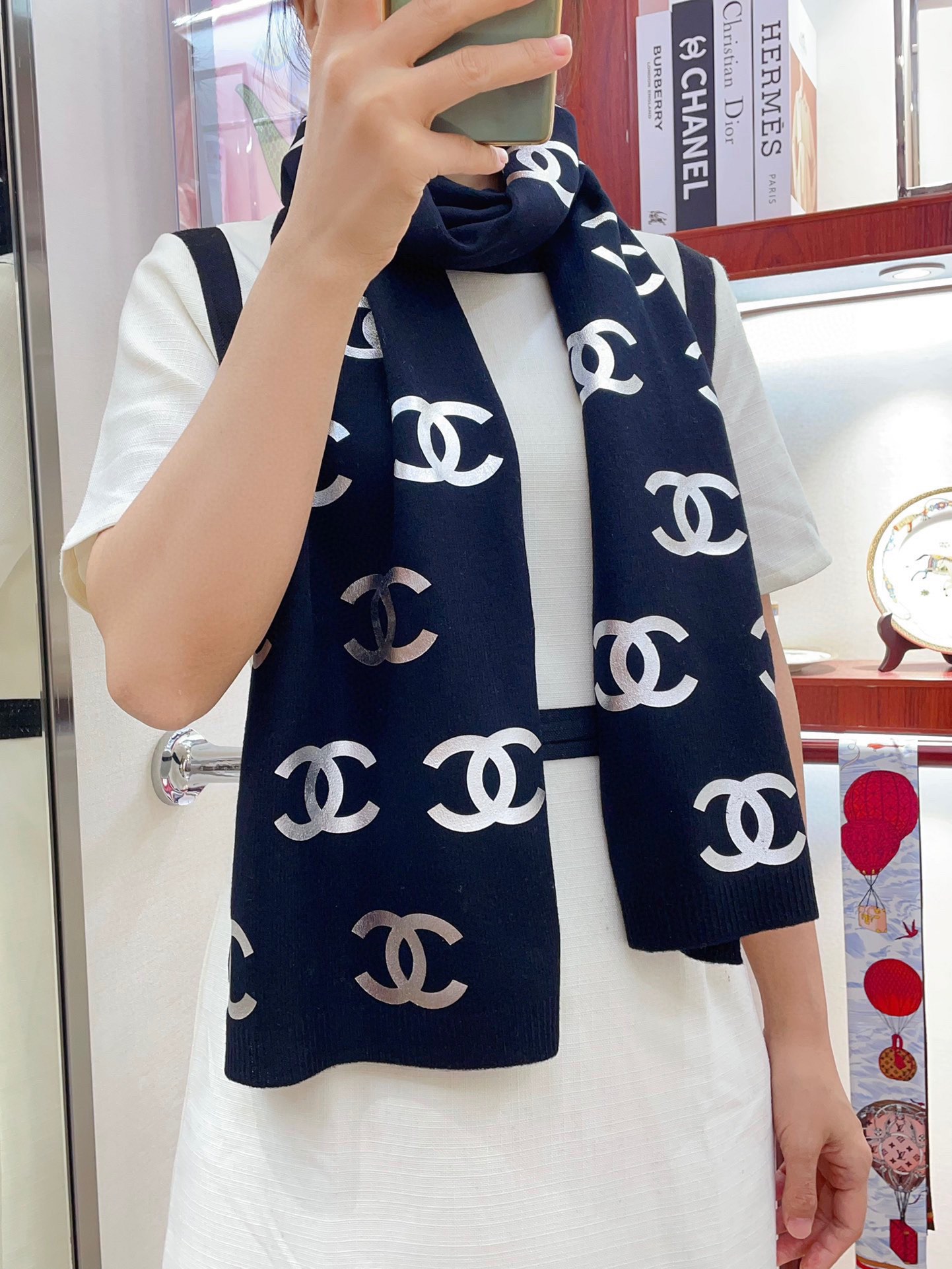 Fake
 Chanel Scarf Cashmere Knitting Fashion