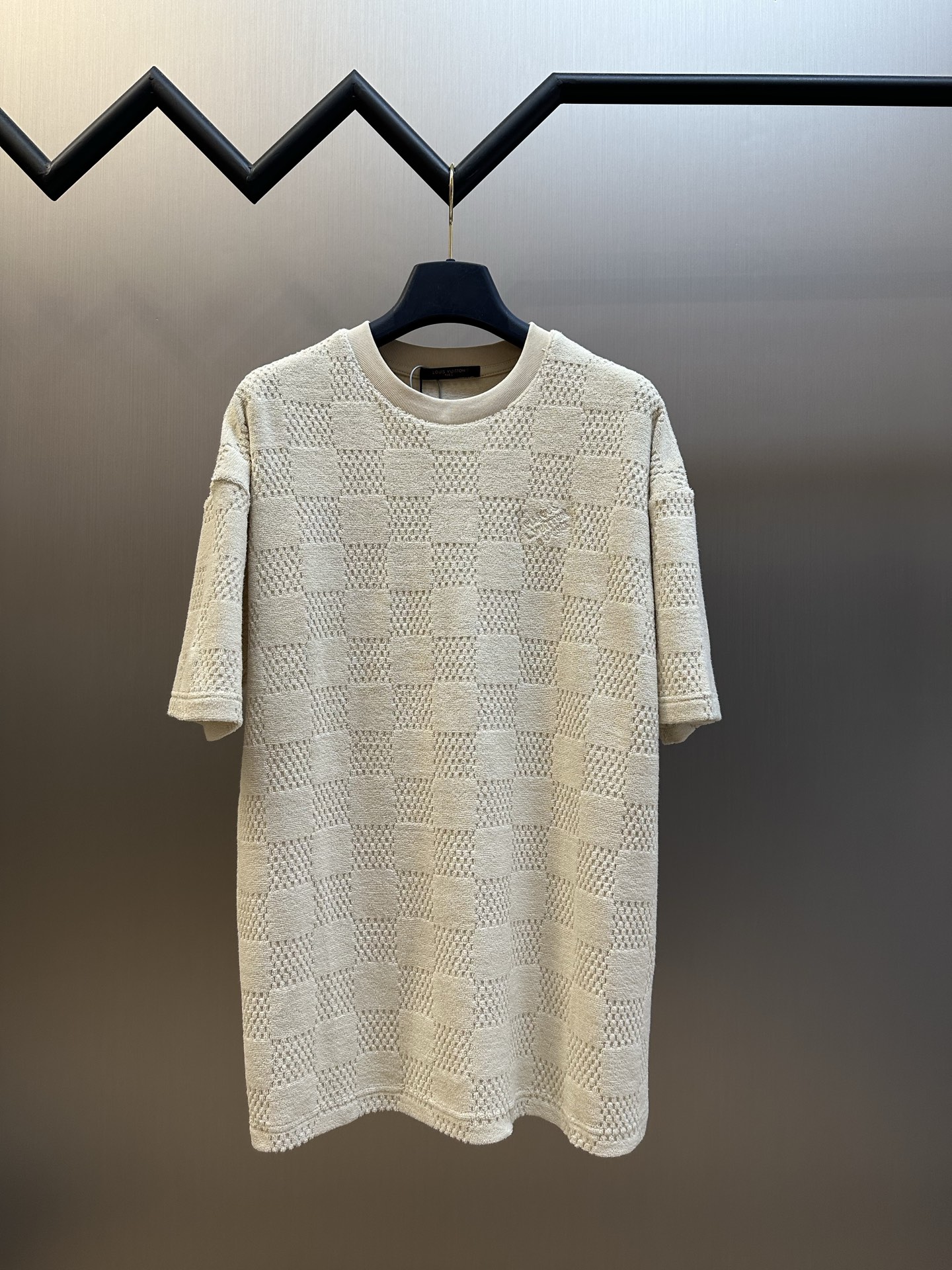 P135 Lu Camiseta de manga corta de rizo de algodón con bordado. Tejido jacquard de toalla de algodón personalizado Lu t…