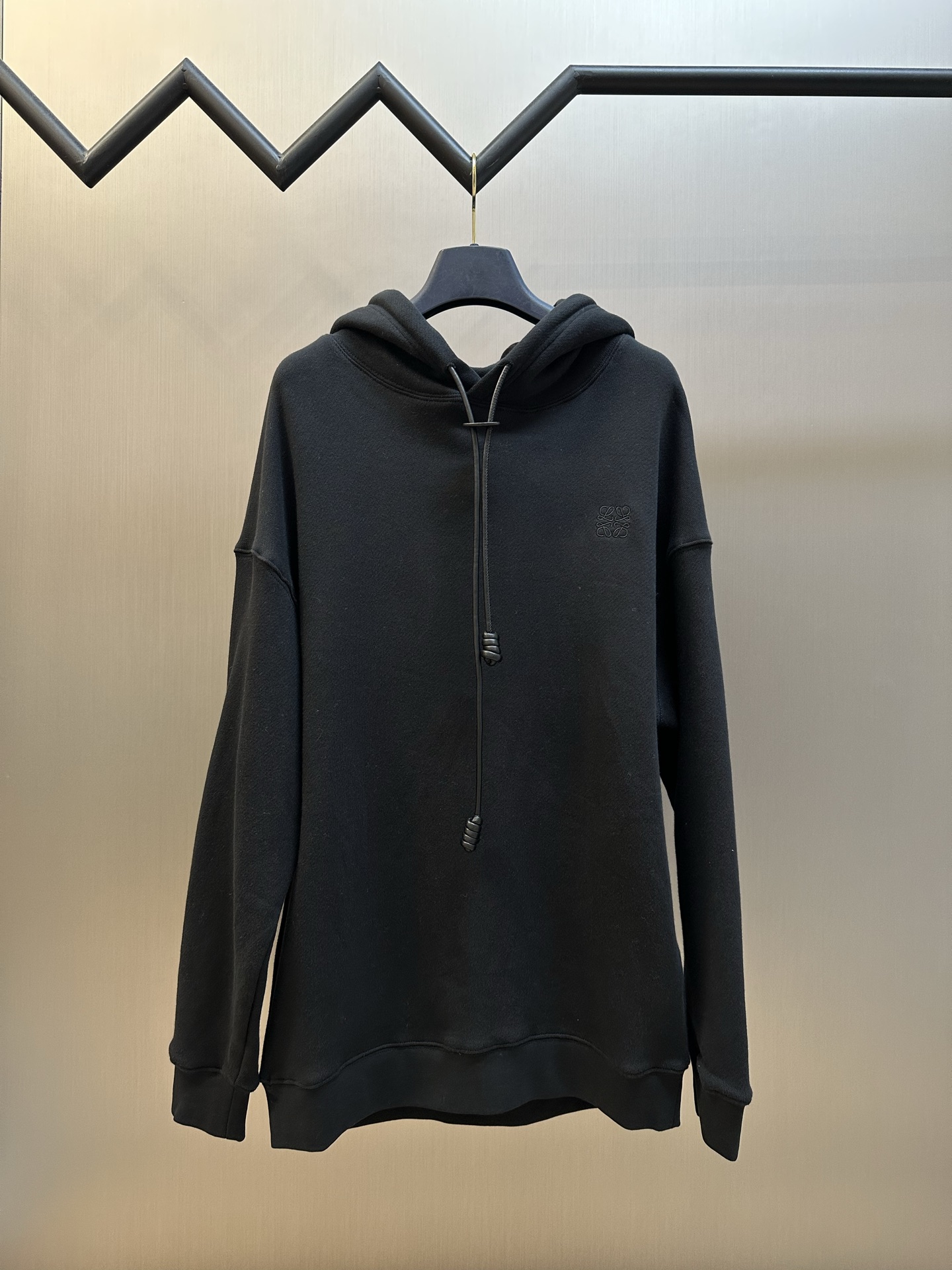 p215 Lew Anagram sudadera con capucha de cuero bordado, tejido de algodón personalizado de gramaje medio con …
