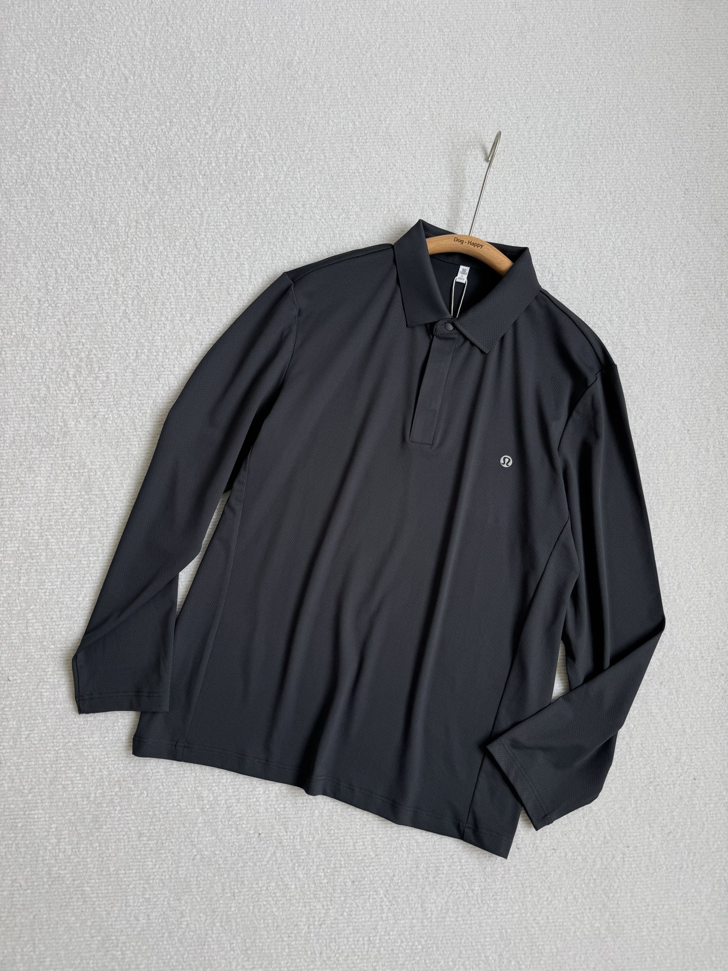 Lululemon Men's Long Sleeve Polo Shirt - Moisture Wicking, Anti-Odor Fabric