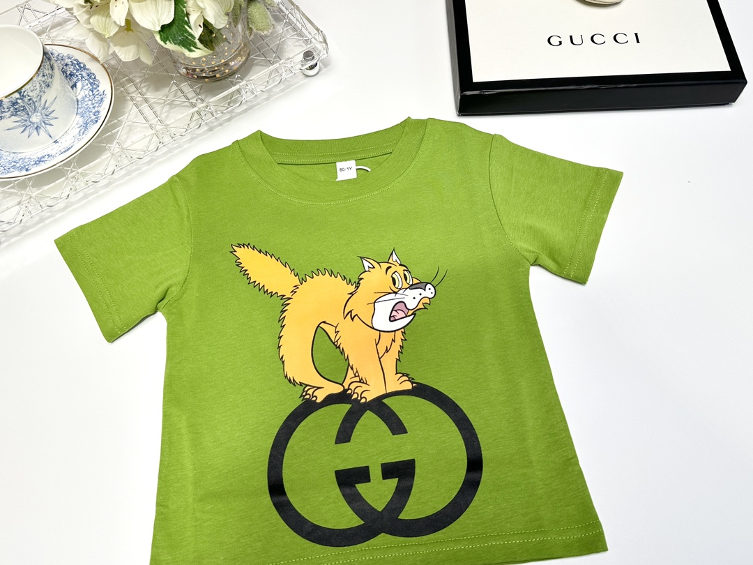 Gucci Odzież T-Shirt Zielony Bawełna Kolekcja wiosenno-letnia Vintage