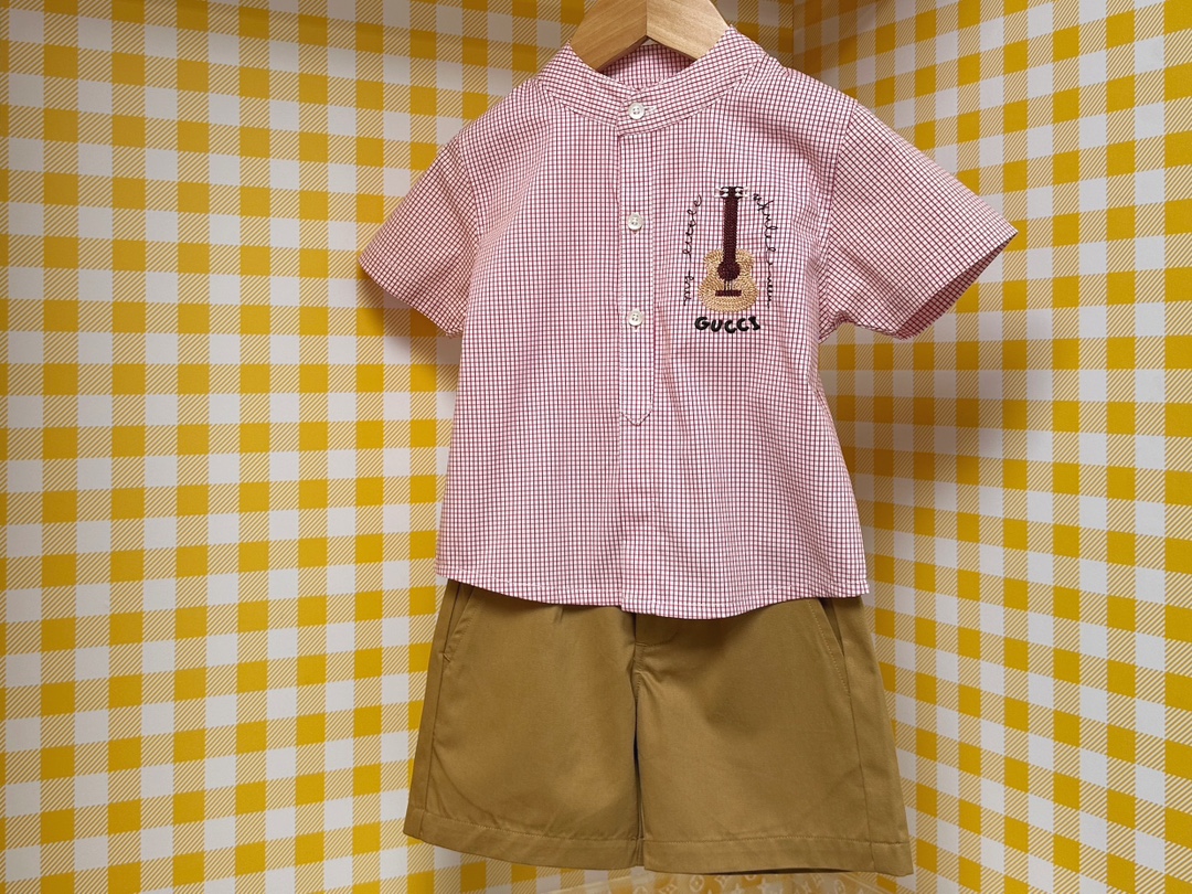 Gucci Kids Red Checkered Shirt & Shorts Set - Designer Outfit, Size 100-150 4 i1745221120 4449 4