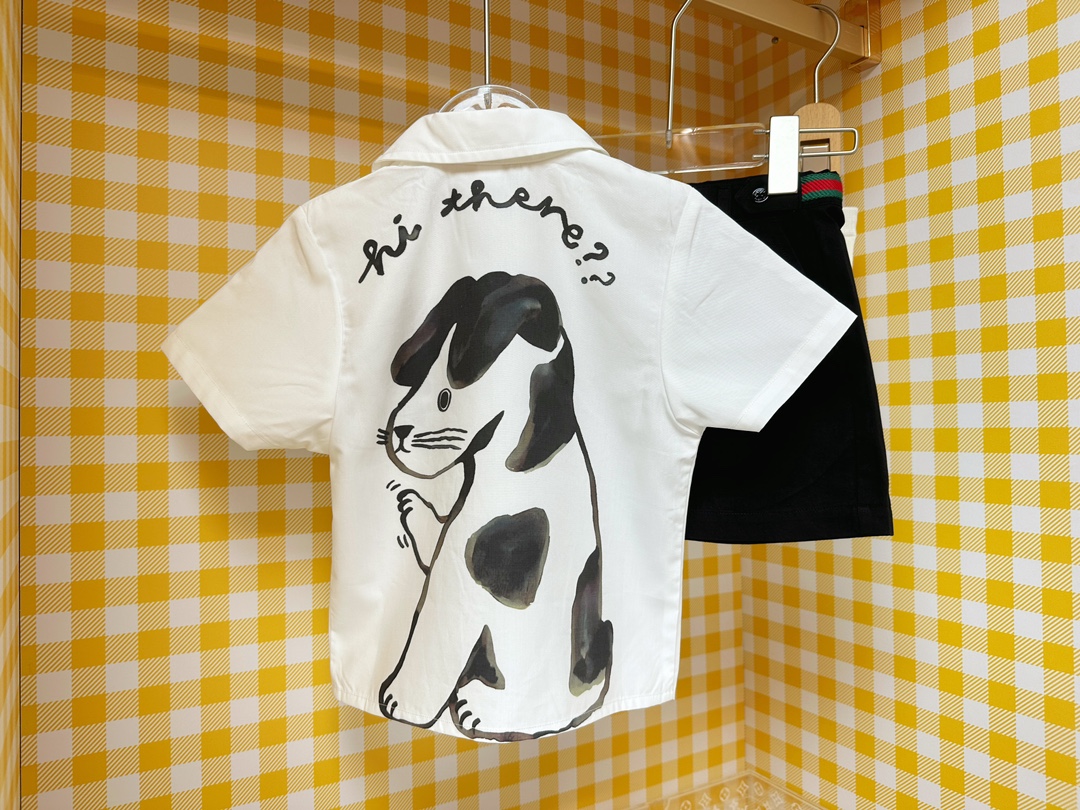 Gucci Kids White Cotton Shirt & Black Shorts Set - Sizes 100-150 6 i1745833263 2550 8