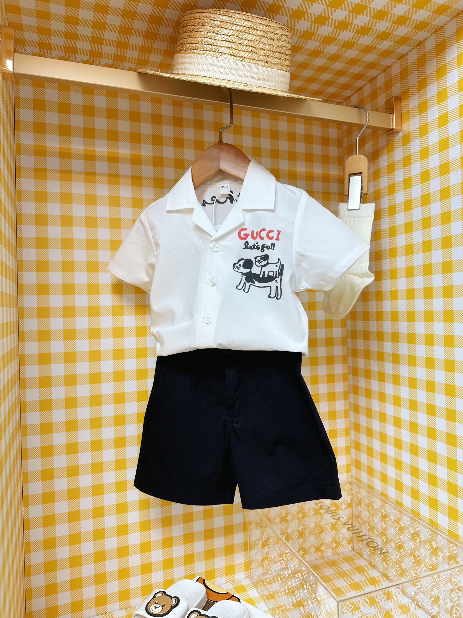 Gucci Kids White Cotton Shirt & Black Shorts Set - Sizes 100-150 3 i1745833263 5604 4