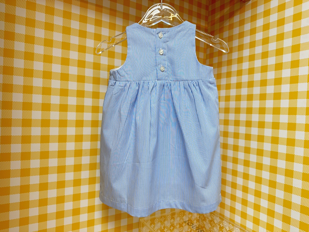 Gucci Kids Blue Striped Dress with Red Trim - Size 100-150 5 i1748741704 6563 0