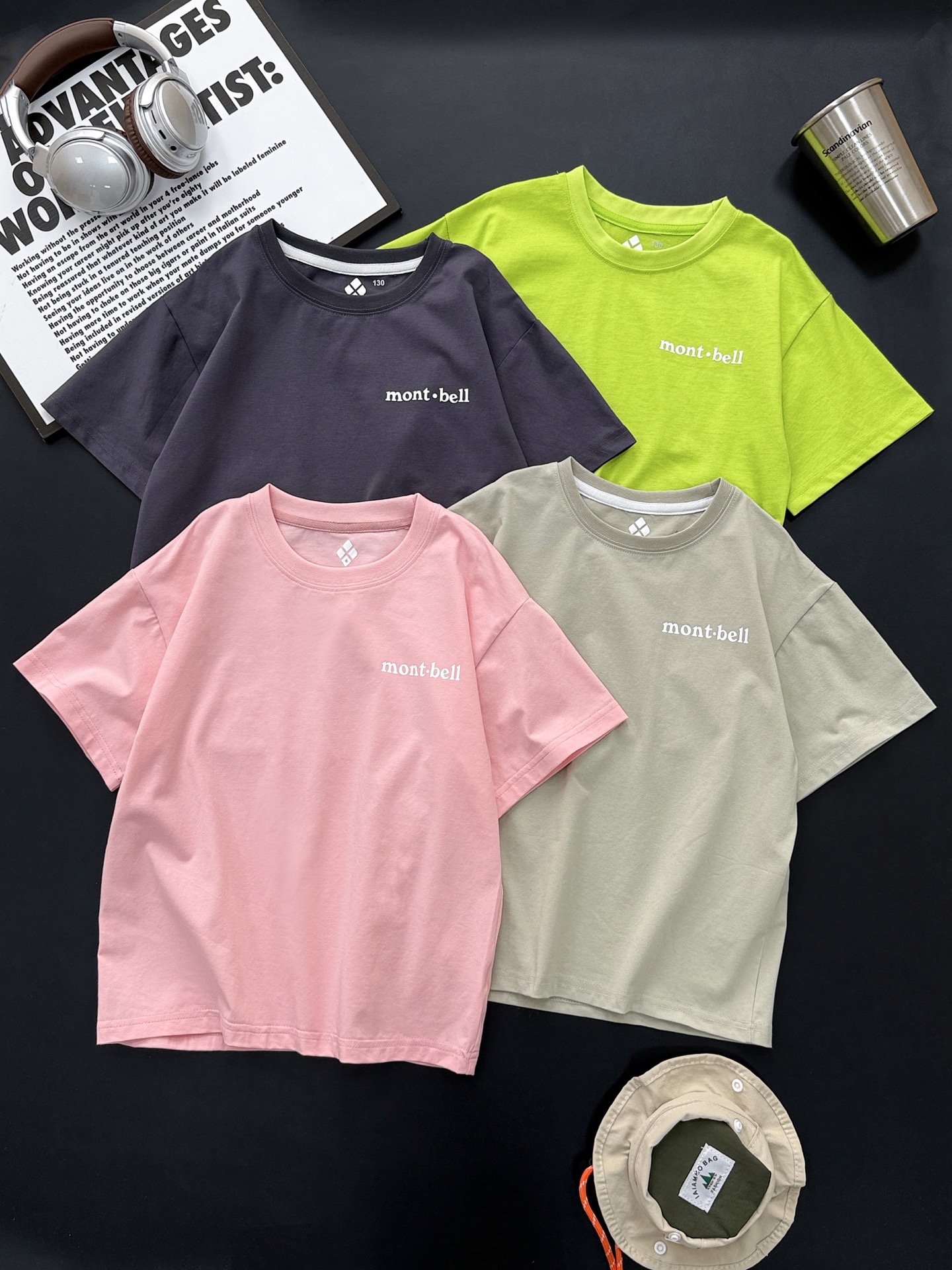 Venta rápida 79.9@ por pieza [Camiseta de verano para niños mayores 130-170] Colores: verde, rosa, gris hierro, caqui. …