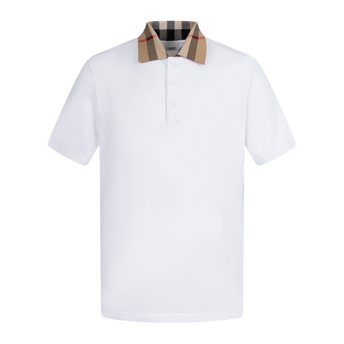 [Suministro exclusivo] Polo con cuello a cuadros BBR 23SS (blanco) La tela está hecha de tela de malla de piqué de algo…