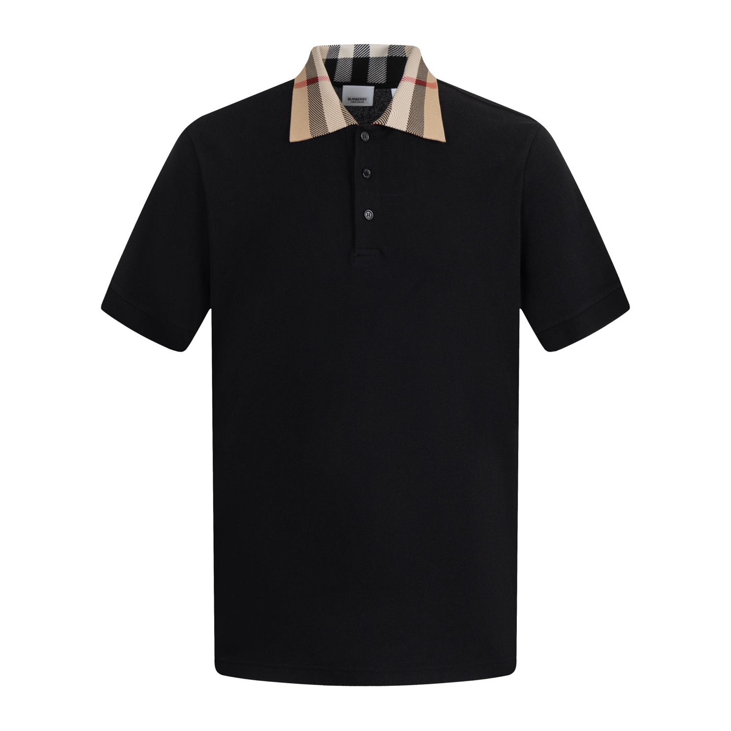 [Suministro exclusivo] Polo con cuello a cuadros BBR 23SS (negro) La tela está hecha de tela de malla de piqué de algod…