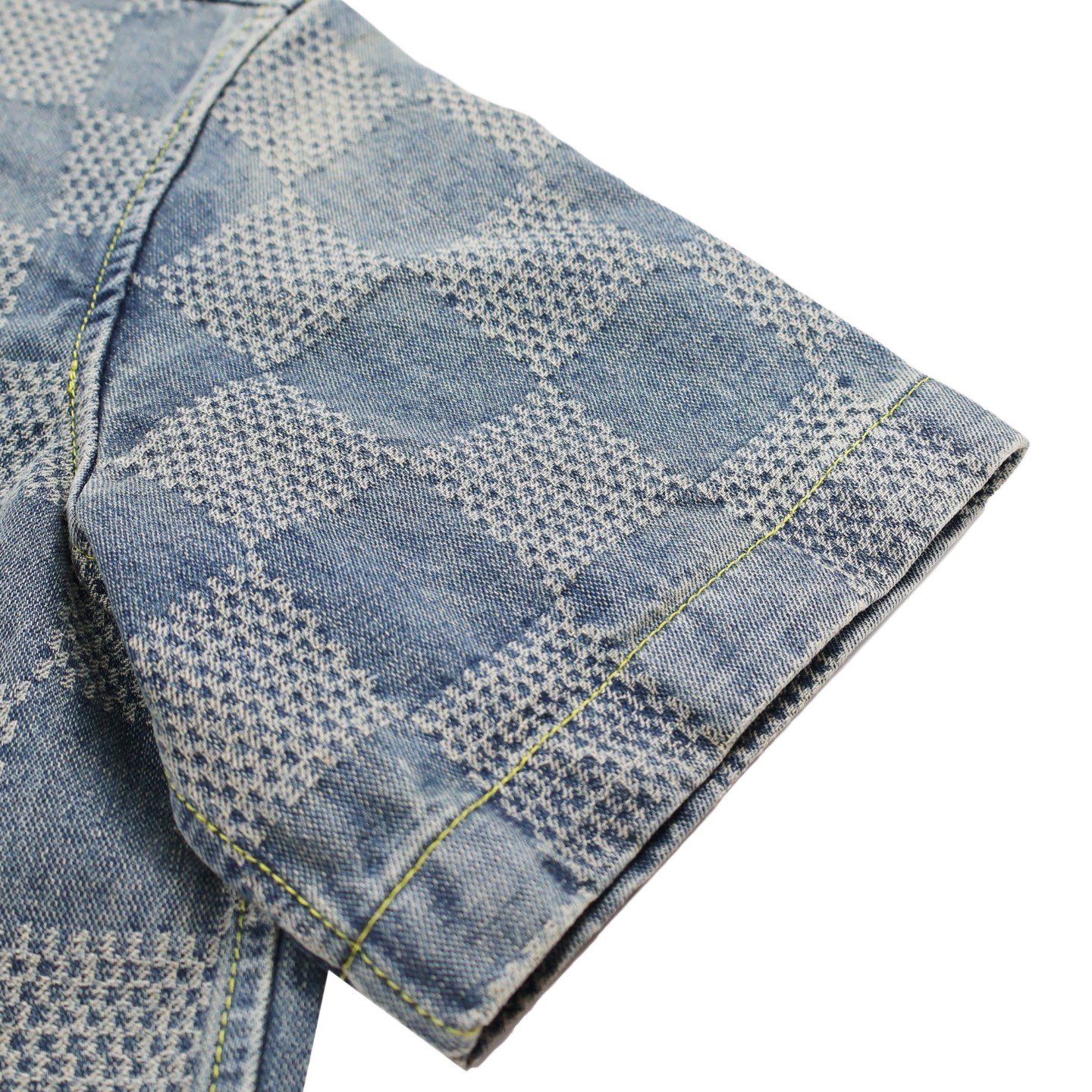 Louis Vuitton 1v 25SS 棋盘格牛仔短袖衬衫