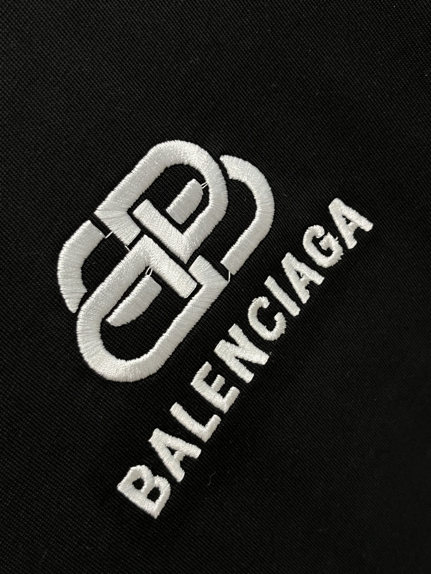 主推Balenciaga独家专供秋季新款️巴黎世家时尚休闲圆领短袖高密度320克纯棉面料高级密针刺绣高端