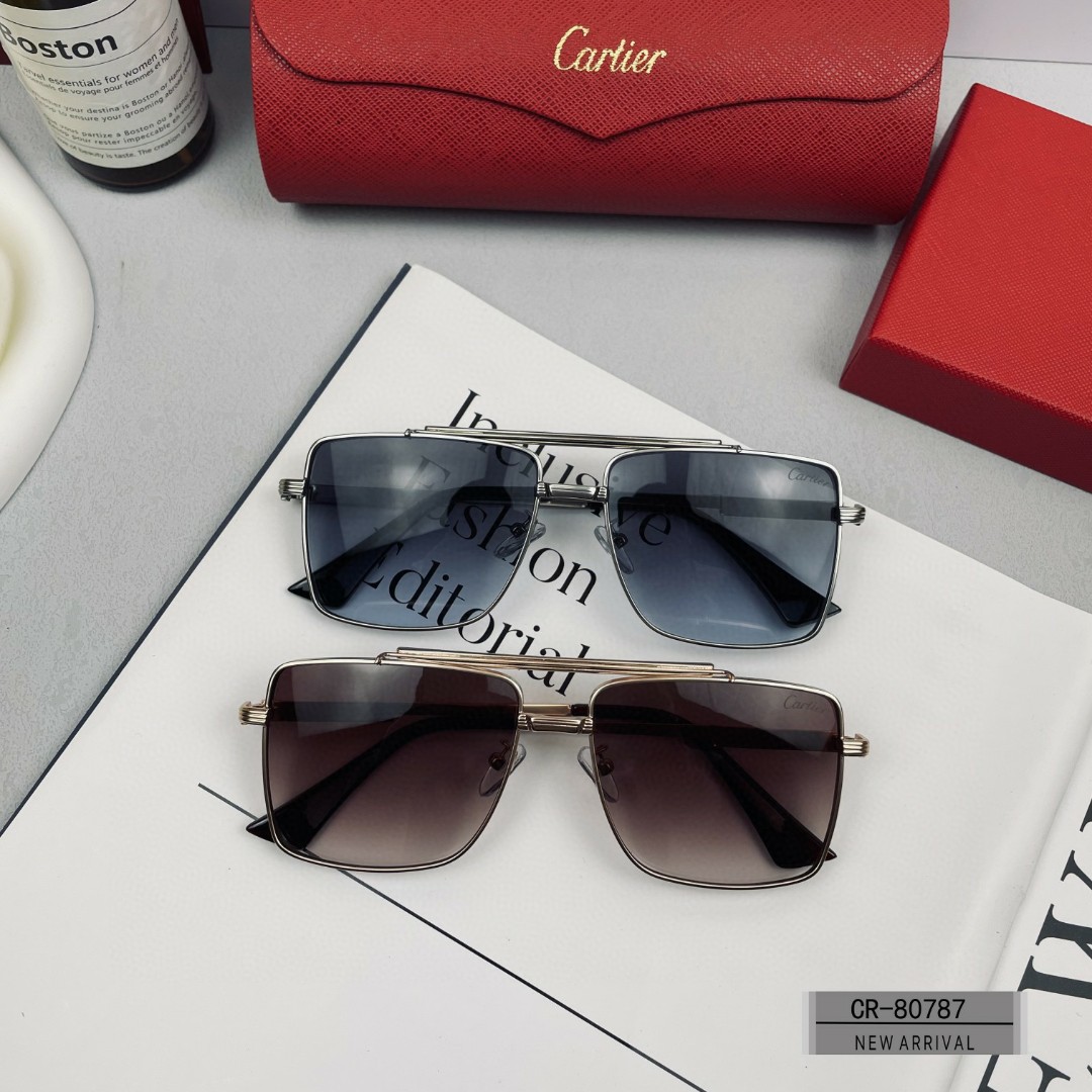 .法国卡地亚-Cartier.宝丽来树脂偏光镜片️.金属镜架轻便佩戴舒适.size60-13-148.新