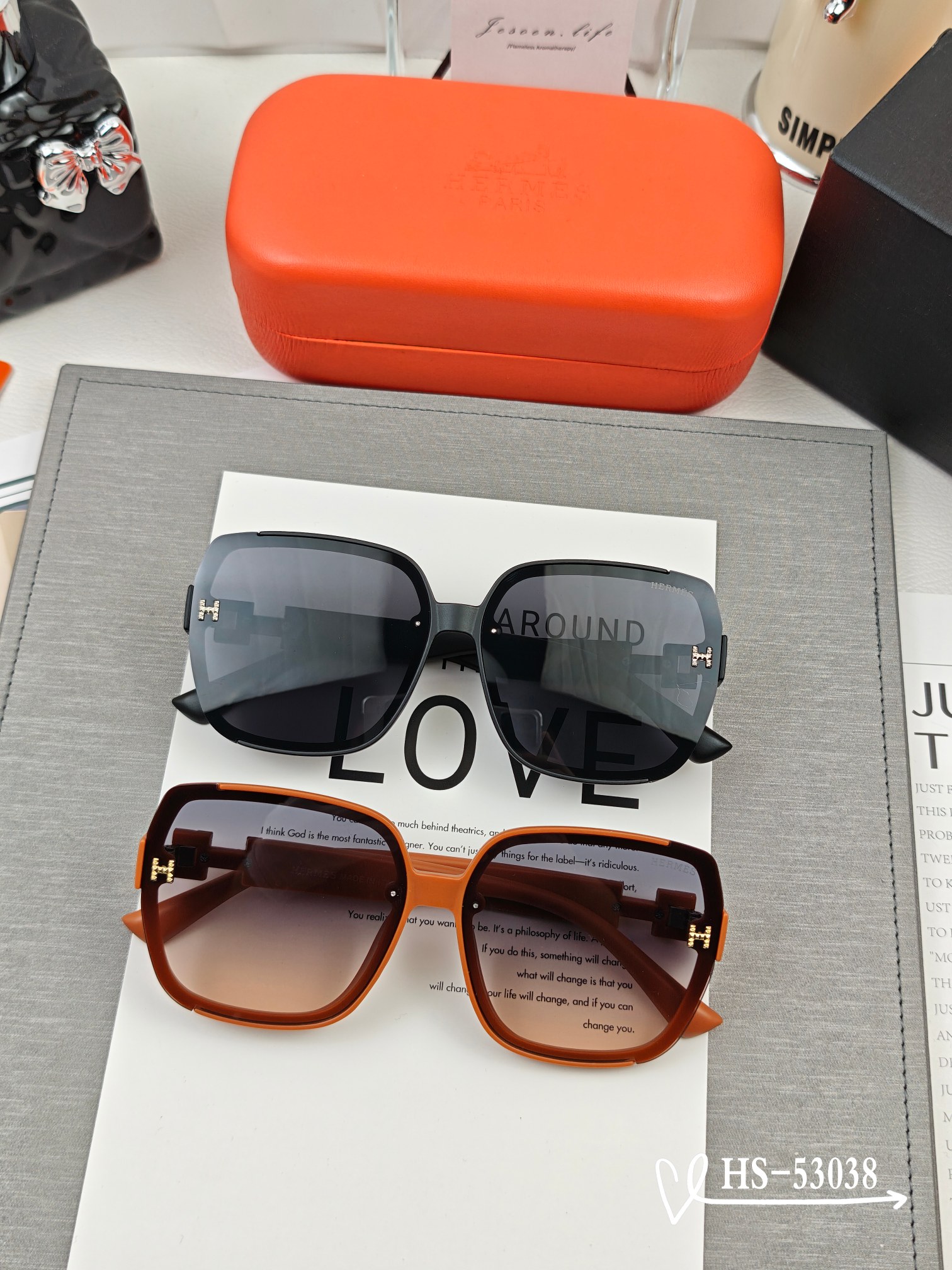    👓.【爱马仕-HERMES】
         🕶.【宝丽来树脂偏光镜片】
         ⭐️