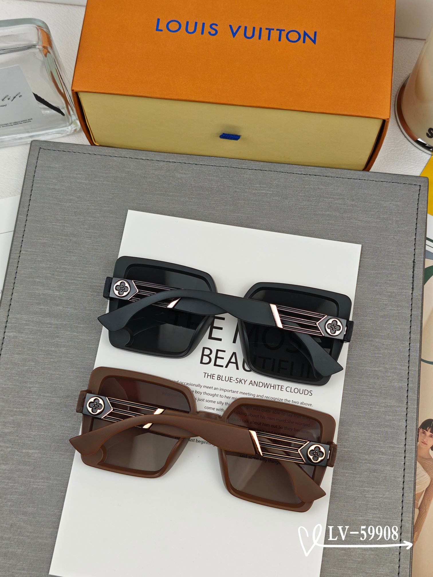 👓.【路易威登-LV】 🕶.【宝丽来树脂镜片】 ⭐️.【TR镜架轻便佩戴舒适】 🌟.【size：65-1