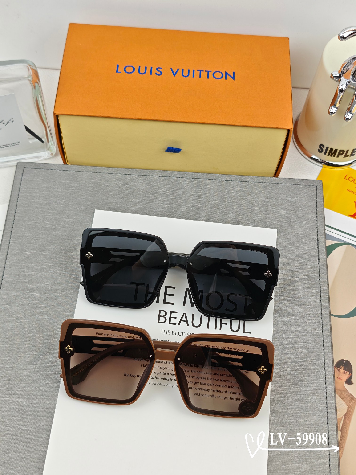 👓.【路易威登-LV】 🕶.【宝丽来树脂镜片】 ⭐️.【TR镜架轻便佩戴舒适】 🌟.【size：65-1