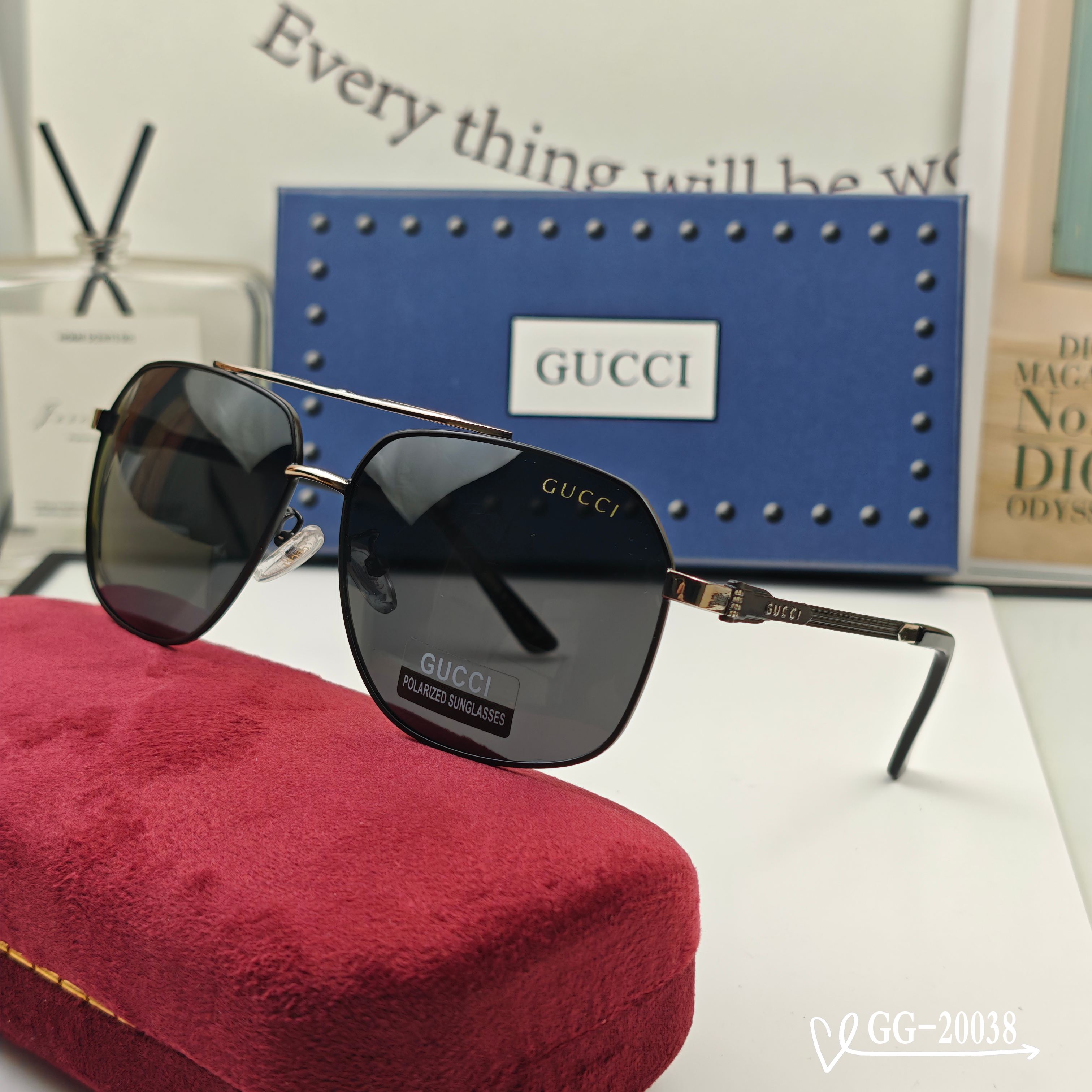👓.【意大利古琦-GUCCI】 🕶.【宝丽来树脂偏光镜片】 ⭐️ .【精钢镜架-轻便佩戴舒适】 🌟 .【