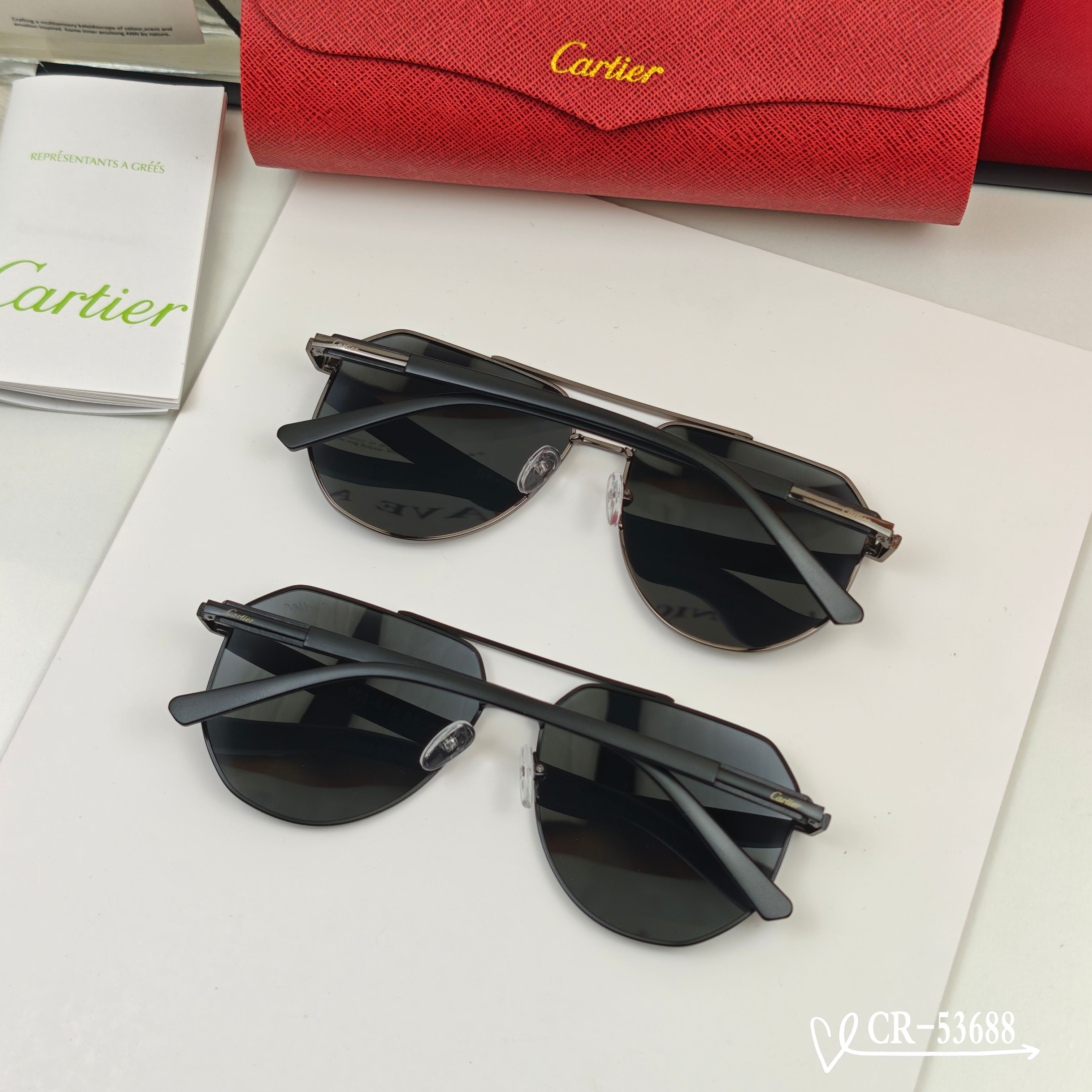 👓.【法国卡地亚-Cartier】 🕶.【宝丽来树脂偏光镜片】 ⭐️ .【金属镜架轻便佩戴舒适】 🌟 .