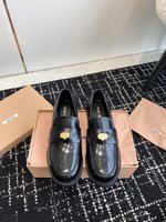 MiuMiu Shoes Loafers Cowhide Patent Leather Sheepskin Fall/Winter Collection