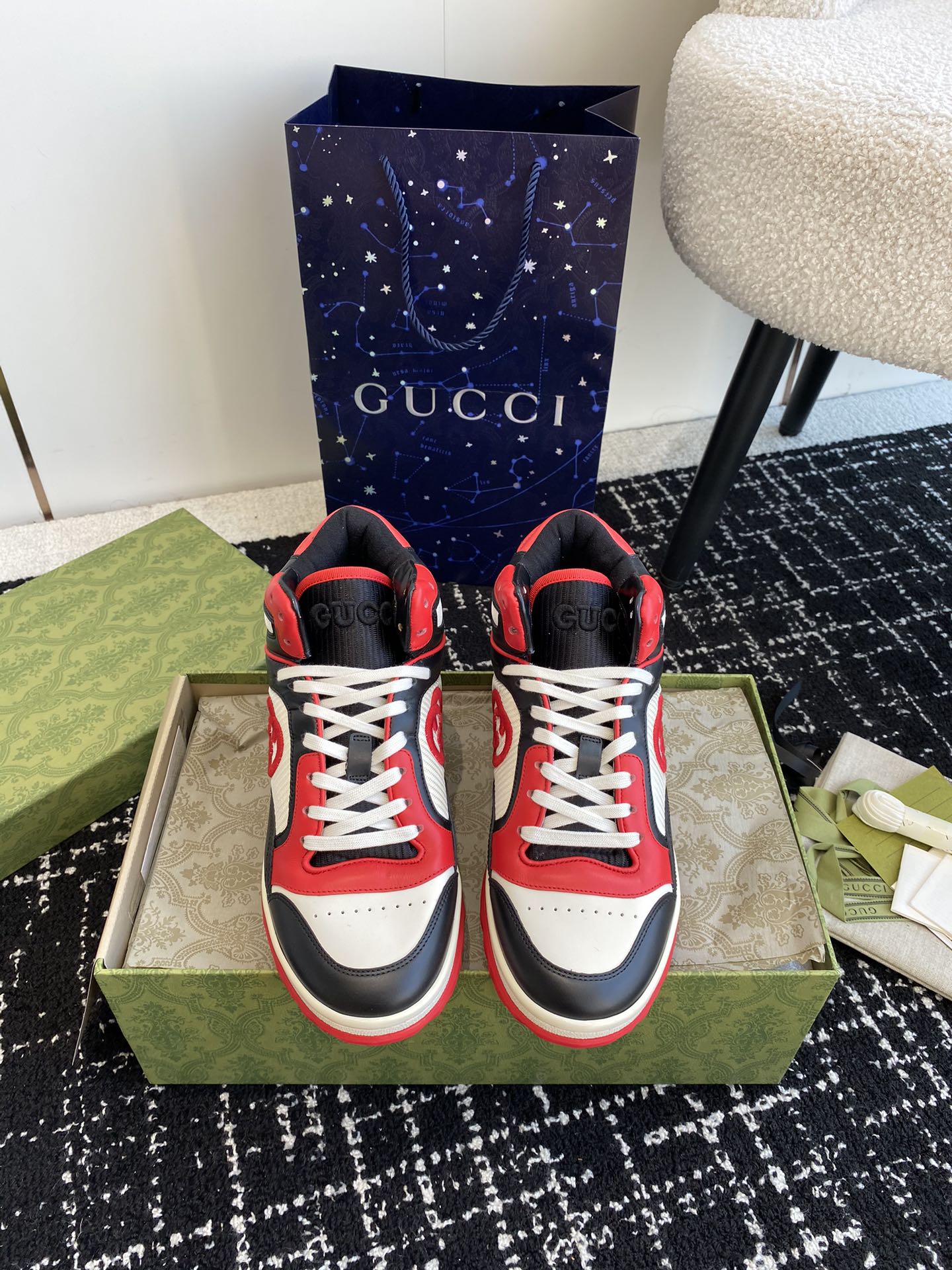 Gucci Buty do deskorolki Buty sportowe Beżowy Biały Unisex Skóra krowia TPU Vintage Casual