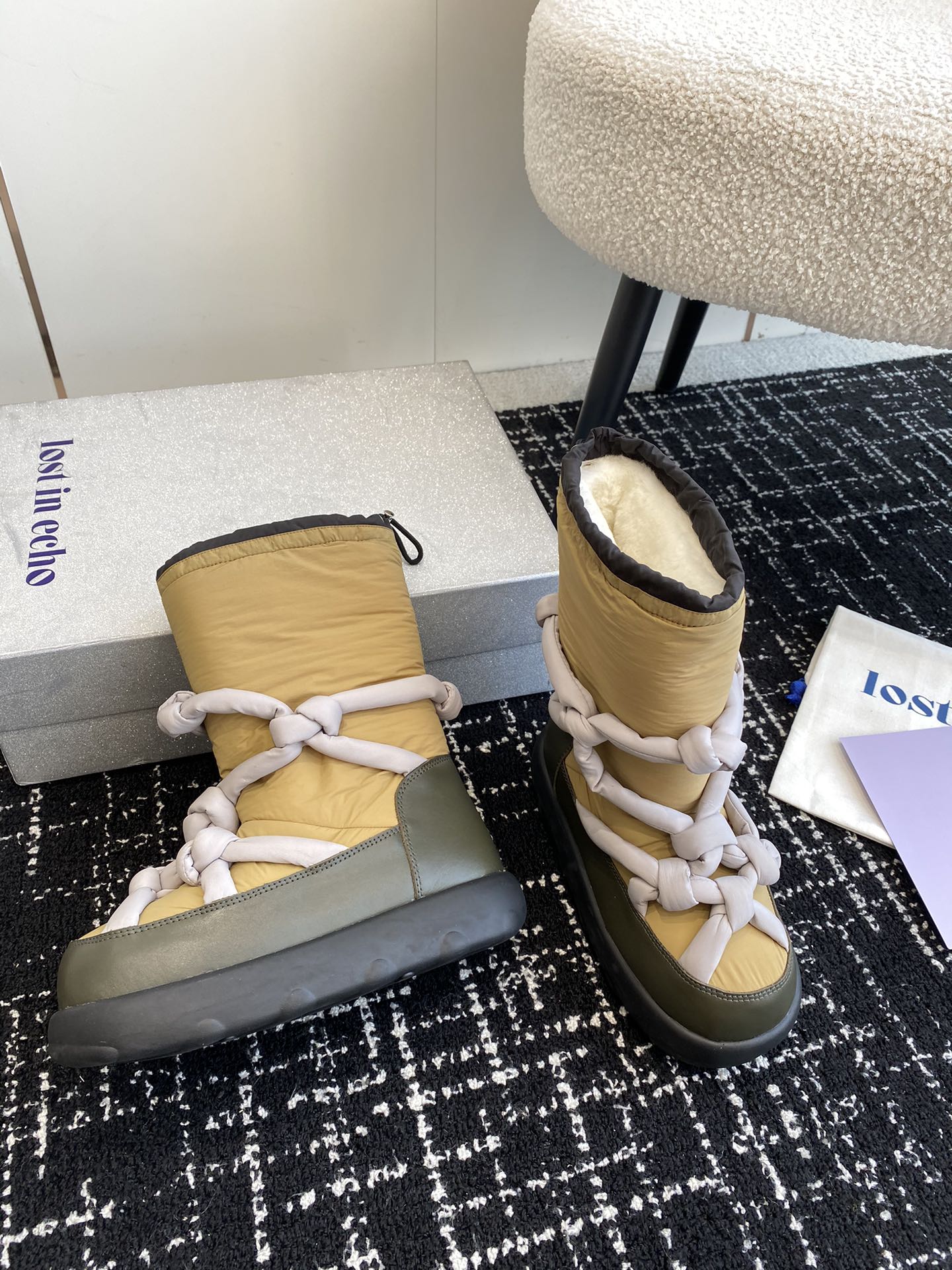 Designer Snow Boots Series: Unique Style with Customized Leather and Wool - 图片 3