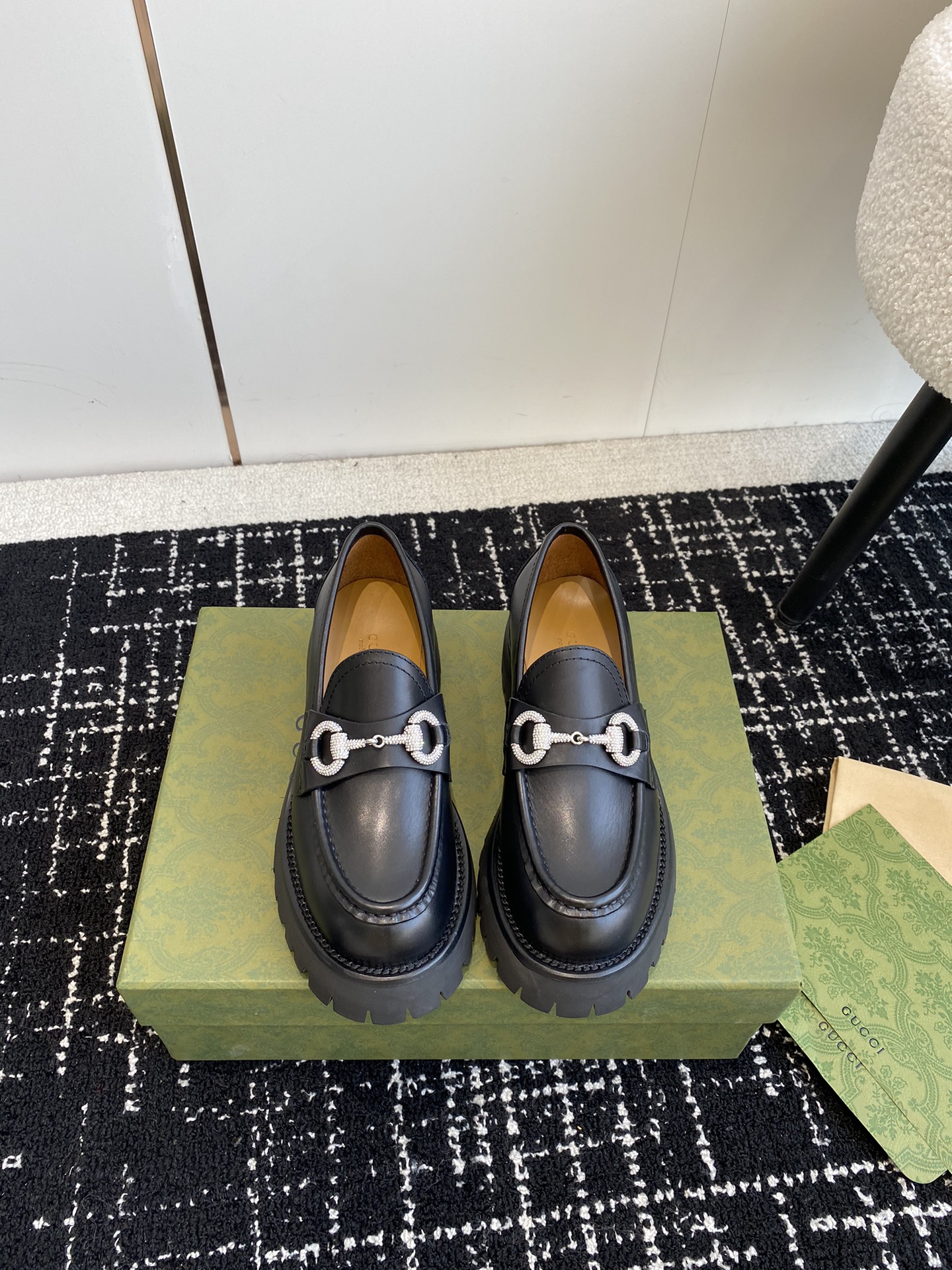 Gucci Half Slippers Platform Shoes Cowhide