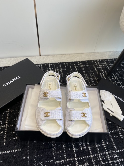 Chanel Velcro Beach Sandals - Classic CC Design, Comfortable & Stylish 1 Chanel Velcro Beach Sandals - Classic CC Design, Comfortable & Stylish
