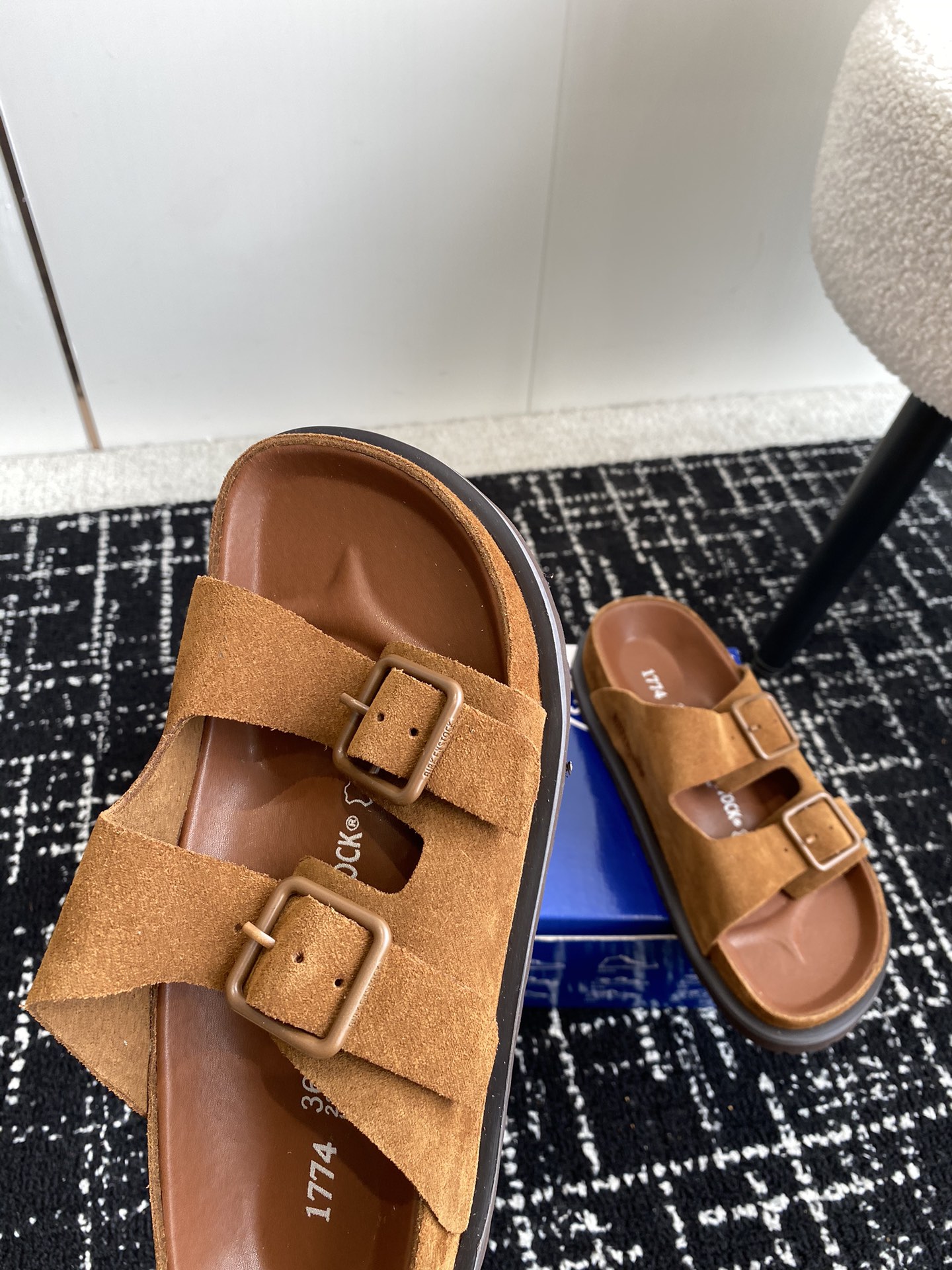 情侣款Birkenstock24ss新款1774系列半拖这两个品牌刚出联名我就心动了代购找很久才买到货真