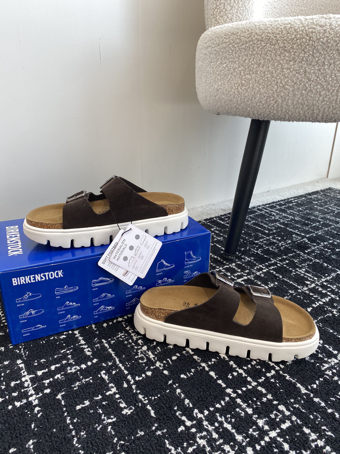 代购级BIRKENSTOCK博肯潮流时尚休闲拖鞋人体工程学设计符合脚形的脚床软木材质穿着超级轻便舒适楦形