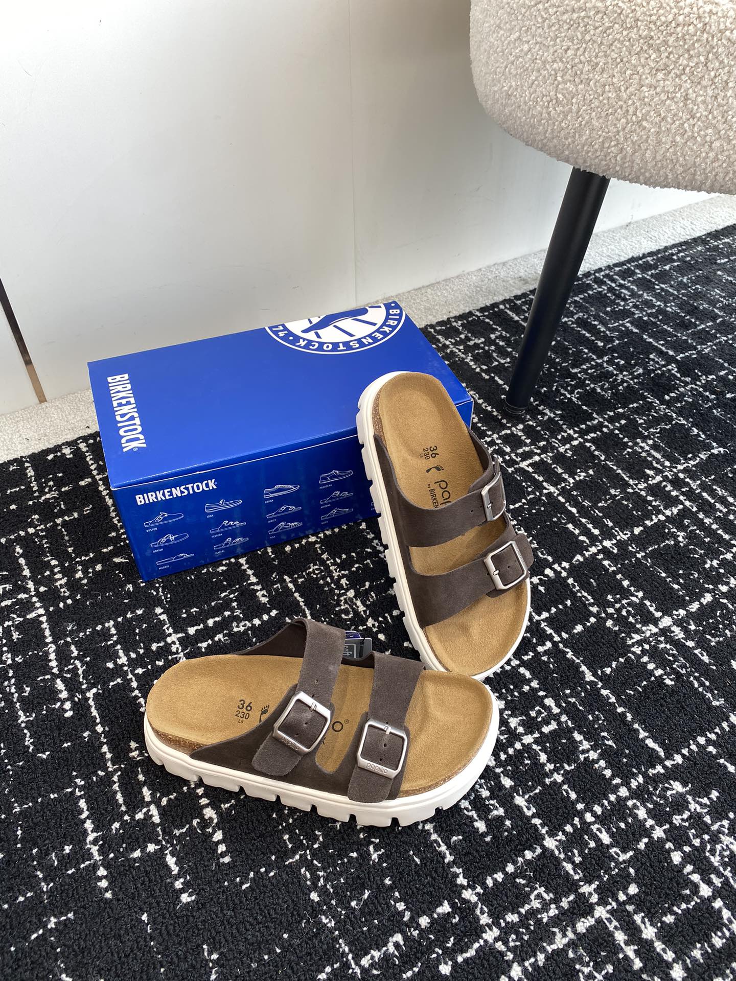 代购级BIRKENSTOCK博肯潮流时尚休闲拖鞋人体工程学设计符合脚形的脚床软木材质穿着超级轻便舒适楦形