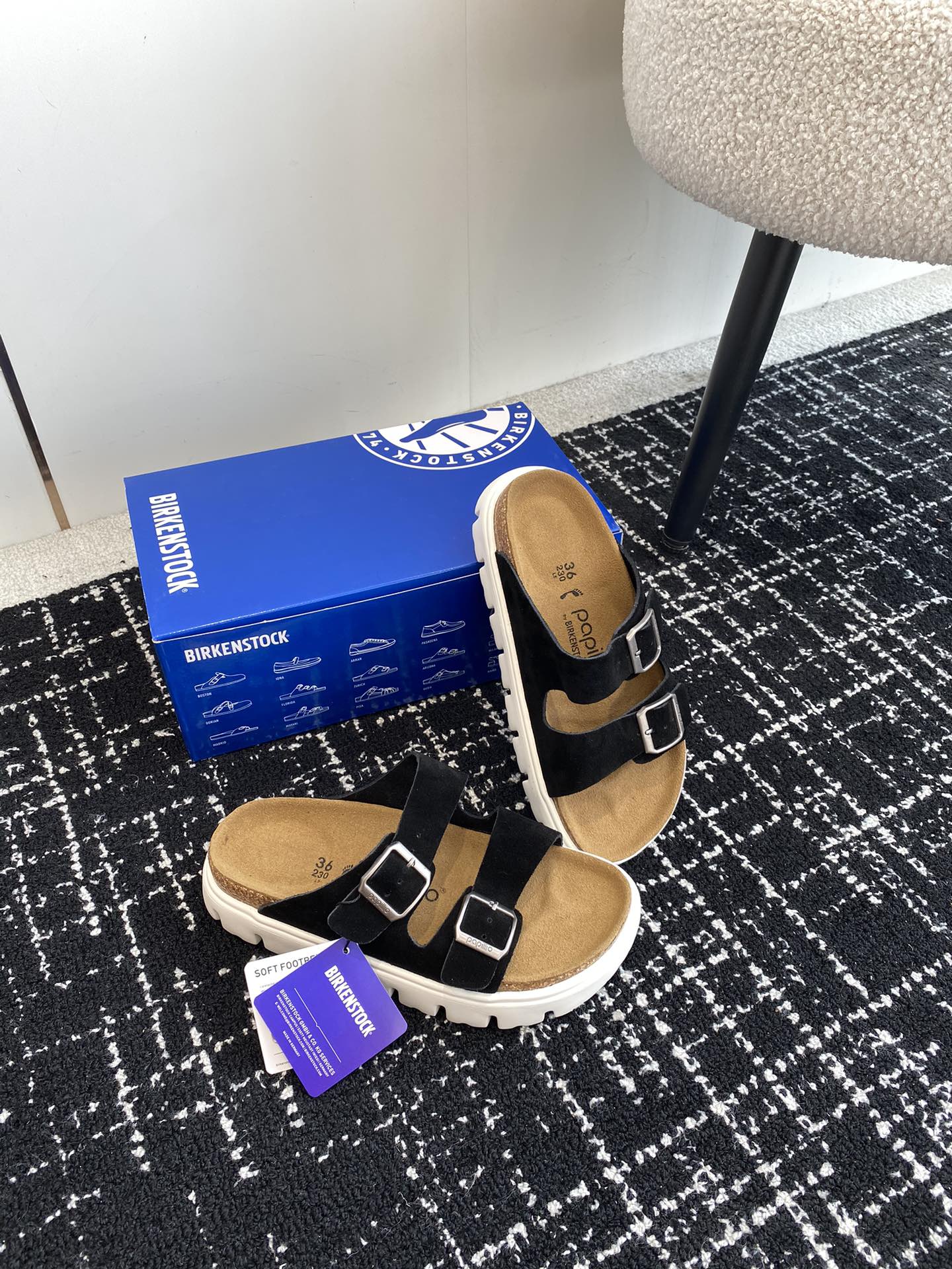 代购级BIRKENSTOCK博肯潮流时尚休闲拖鞋人体工程学设计符合脚形的脚床软木材质穿着超级轻便舒适楦形