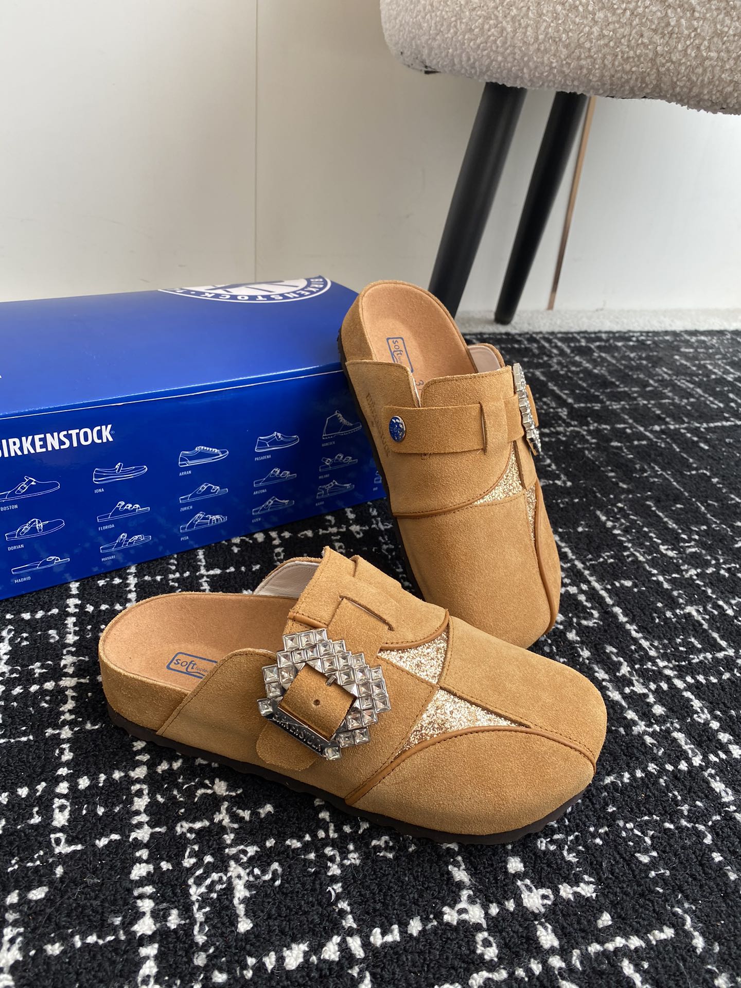 BIRKENSTOCK24ss秋冬博肯真软木潮流时尚钻扣休闲包头拖人体工程学设计符合脚形的脚床软木材质穿