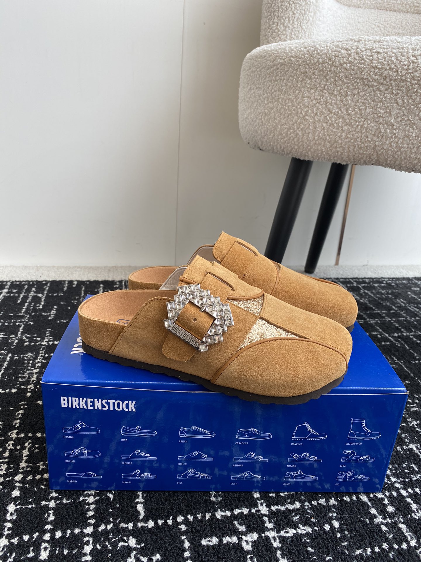 BIRKENSTOCK24ss秋冬博肯真软木潮流时尚钻扣休闲包头拖人体工程学设计符合脚形的脚床软木材质穿