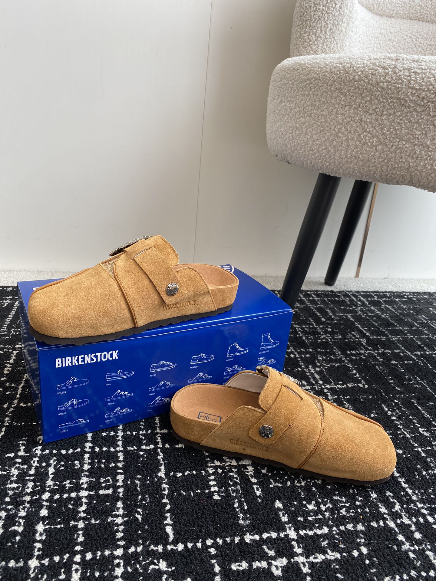 BIRKENSTOCK24ss秋冬博肯真软木潮流时尚钻扣休闲包头拖人体工程学设计符合脚形的脚床软木材质穿