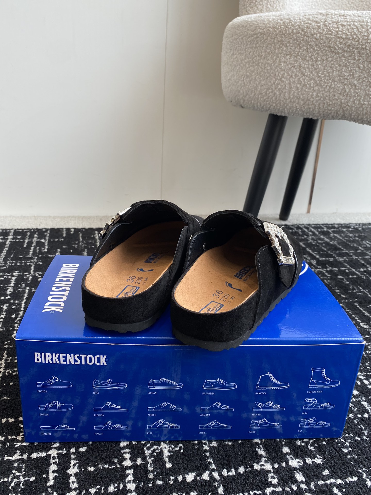 BIRKENSTOCK24ss秋冬博肯真软木潮流时尚钻扣休闲包头拖人体工程学设计符合脚形的脚床软木材质穿