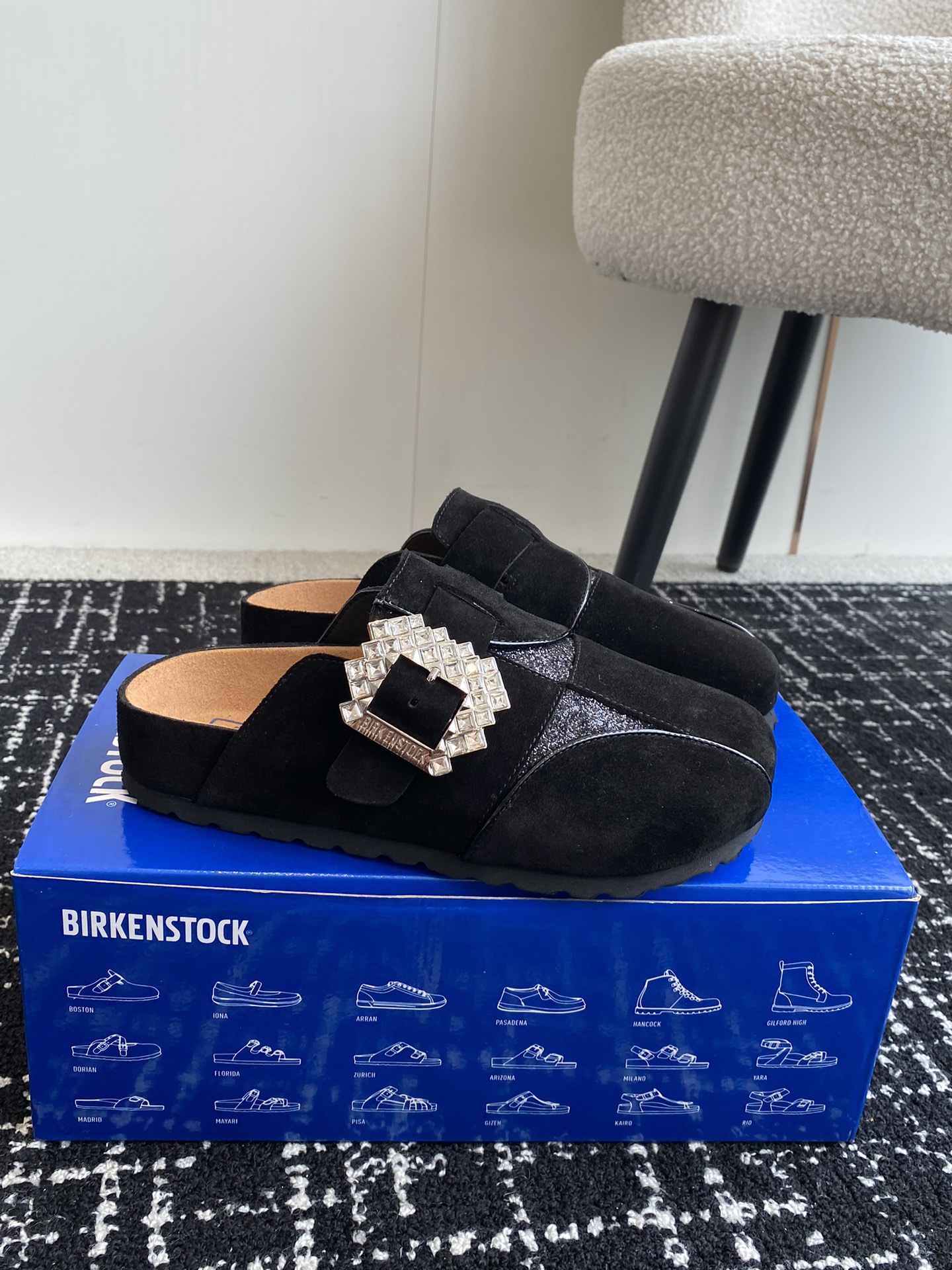 BIRKENSTOCK24ss秋冬博肯真软木潮流时尚钻扣休闲包头拖人体工程学设计符合脚形的脚床软木材质穿